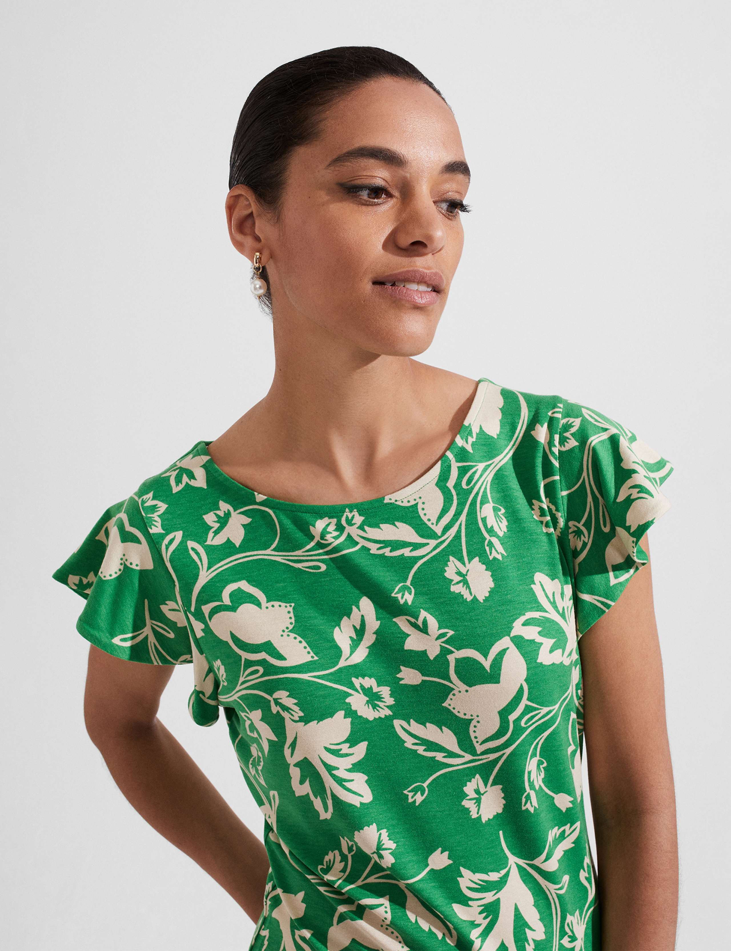 Printed Angel Sleeve Top 3 of 4