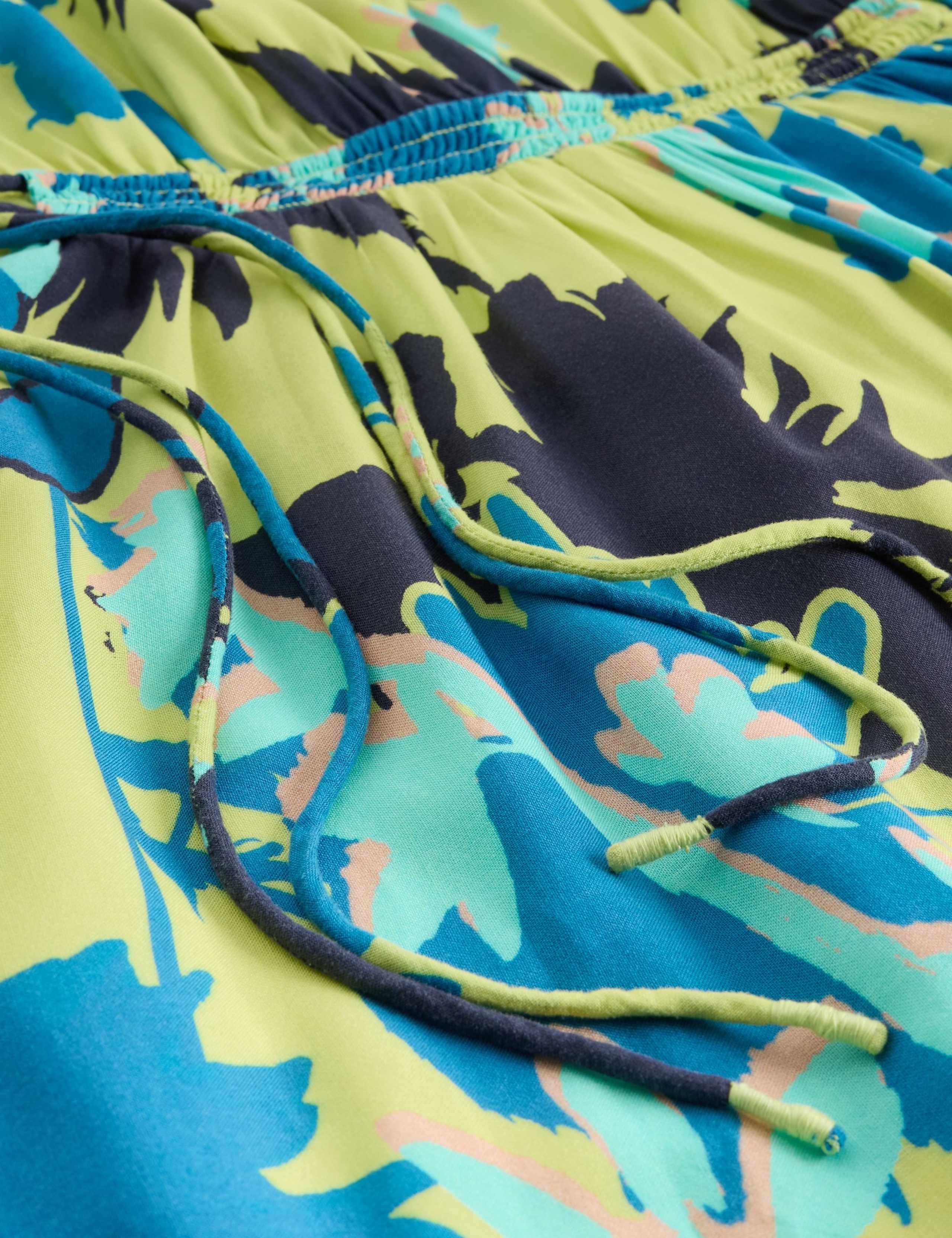 Printed High Neck Midi Waisted Dress 6 of 6