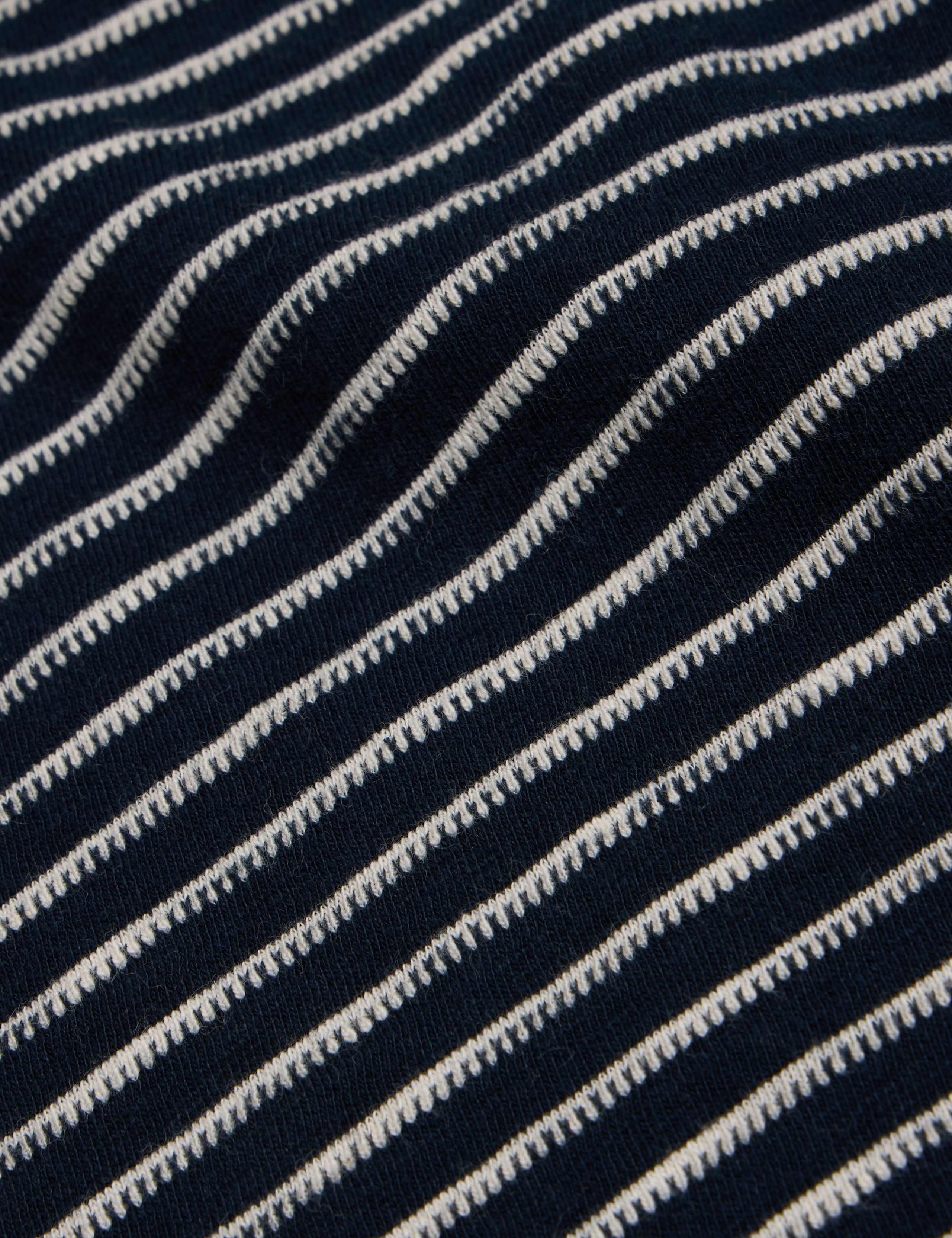 Pure Cotton Embroidered Striped T-Shirt 6 of 6