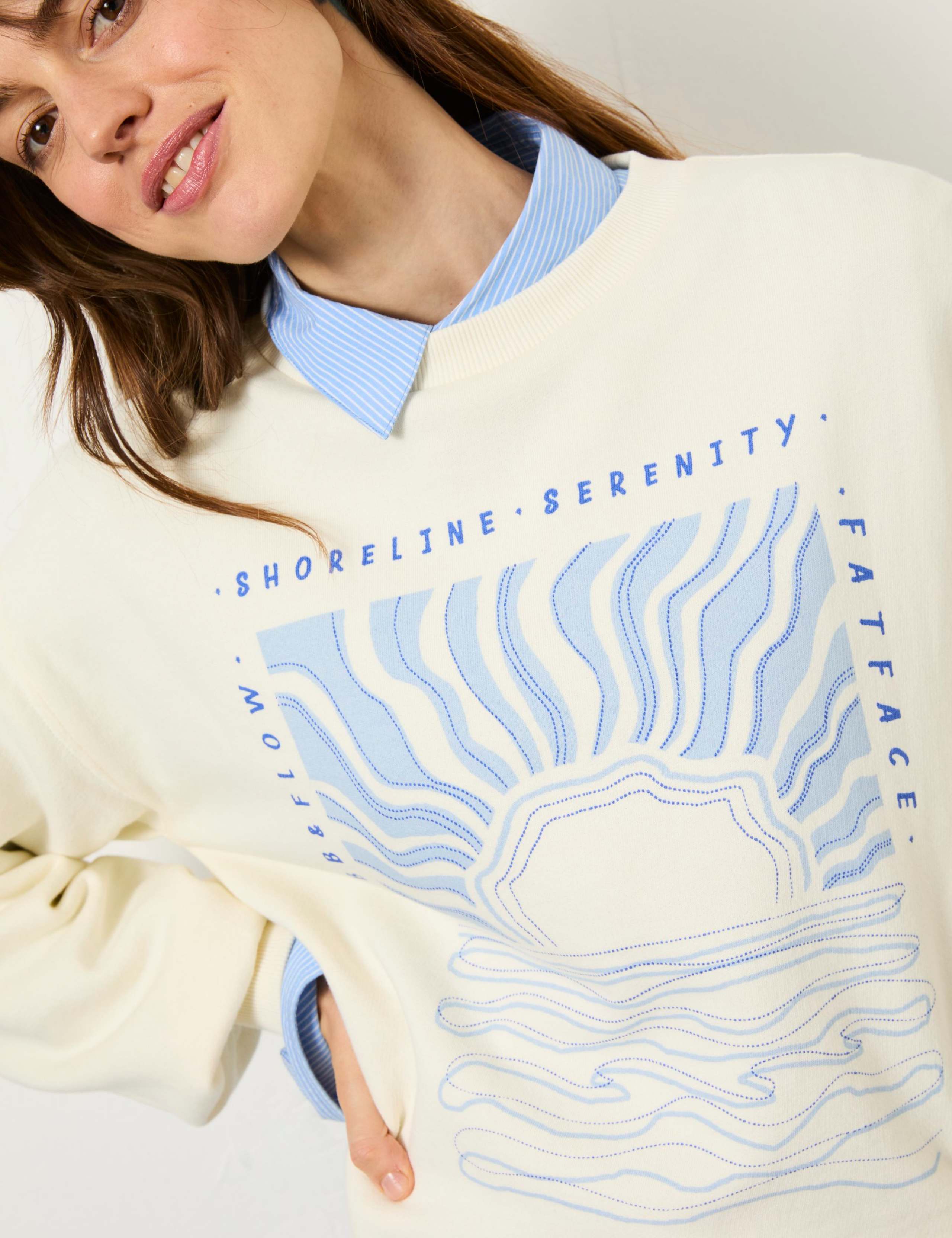 Pure Cotton Printed Slogan Sweatshirt 4 of 5