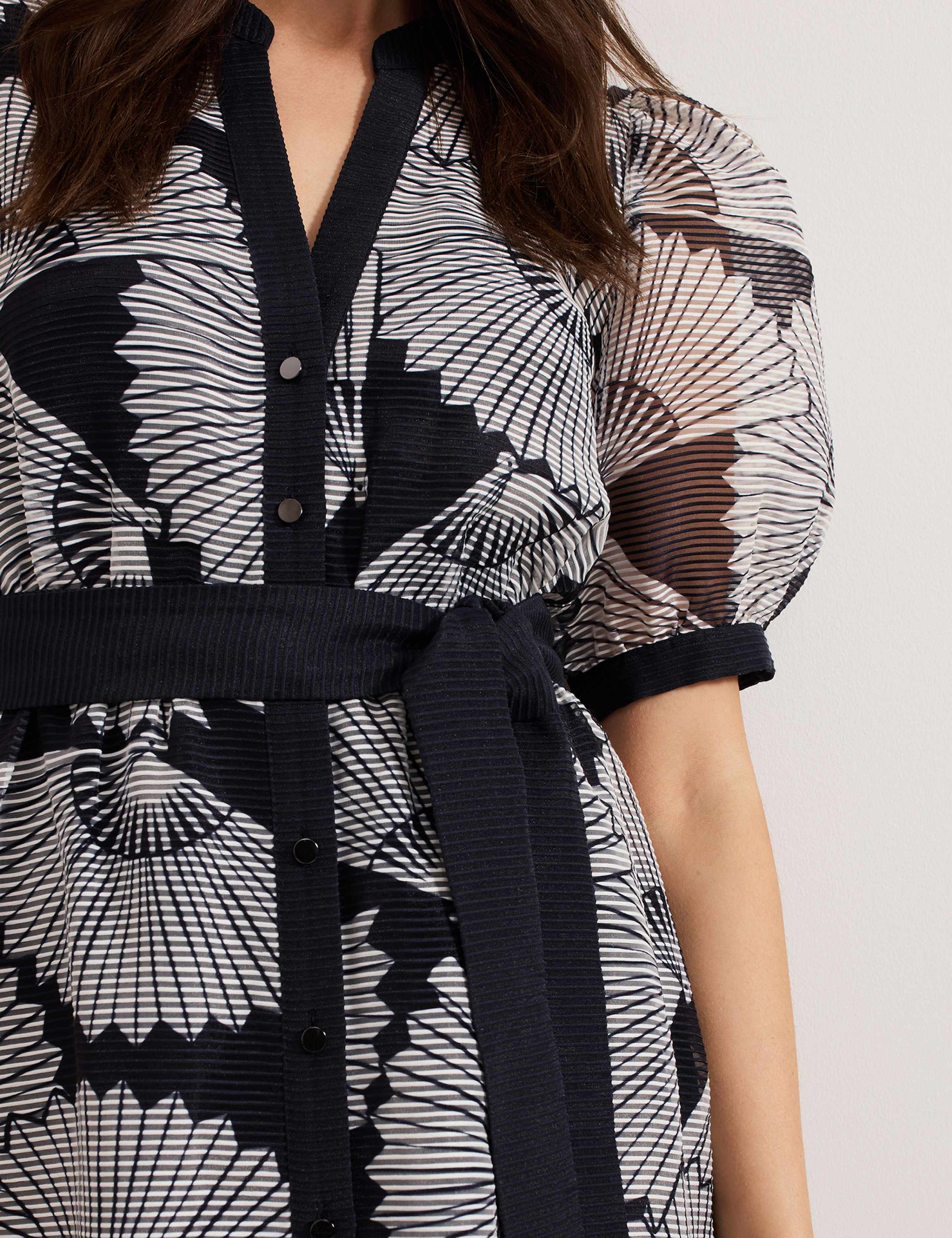 Printed V-Neck Midi Skater Dress 6 of 8