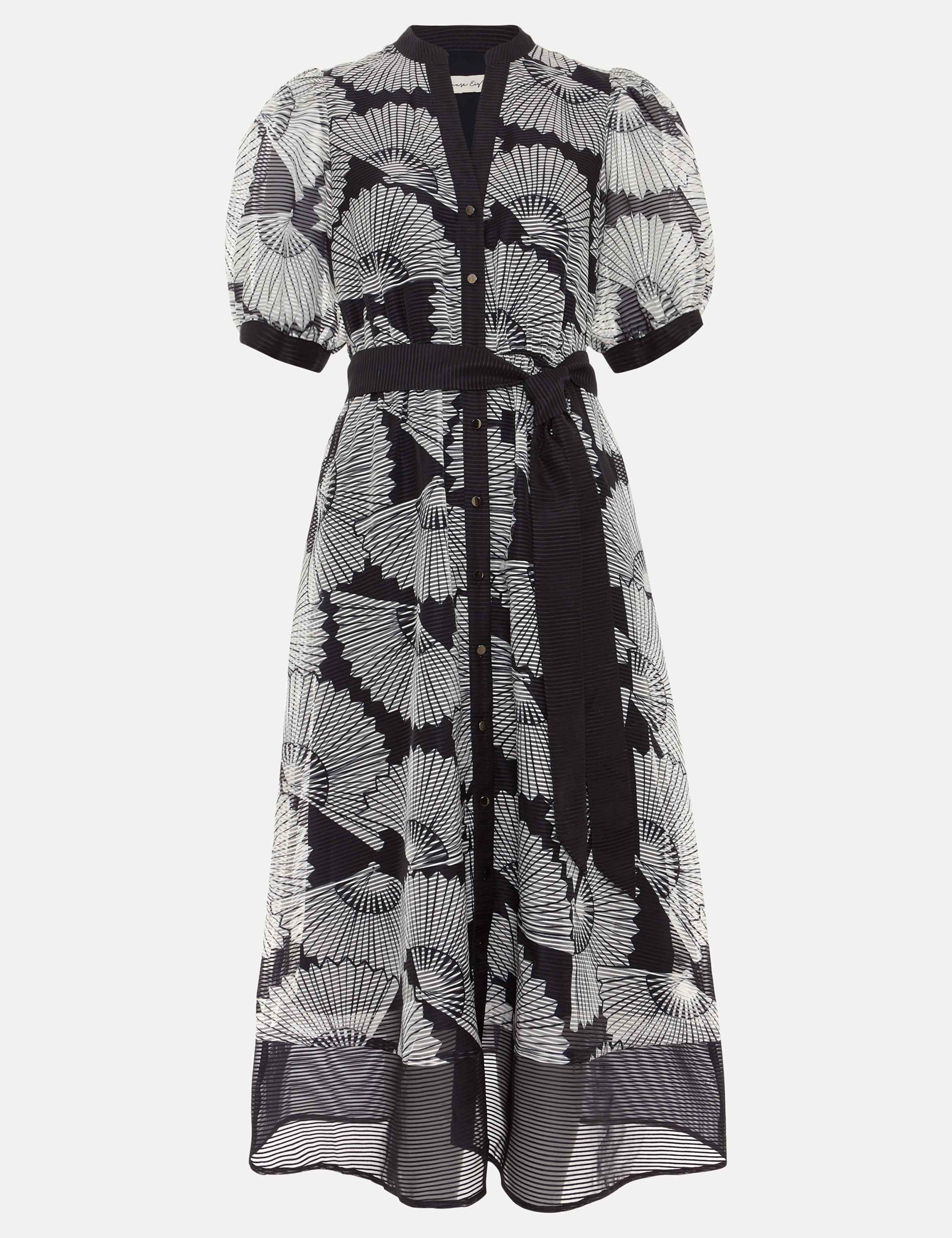 Printed V-Neck Midi Skater Dress 2 of 8
