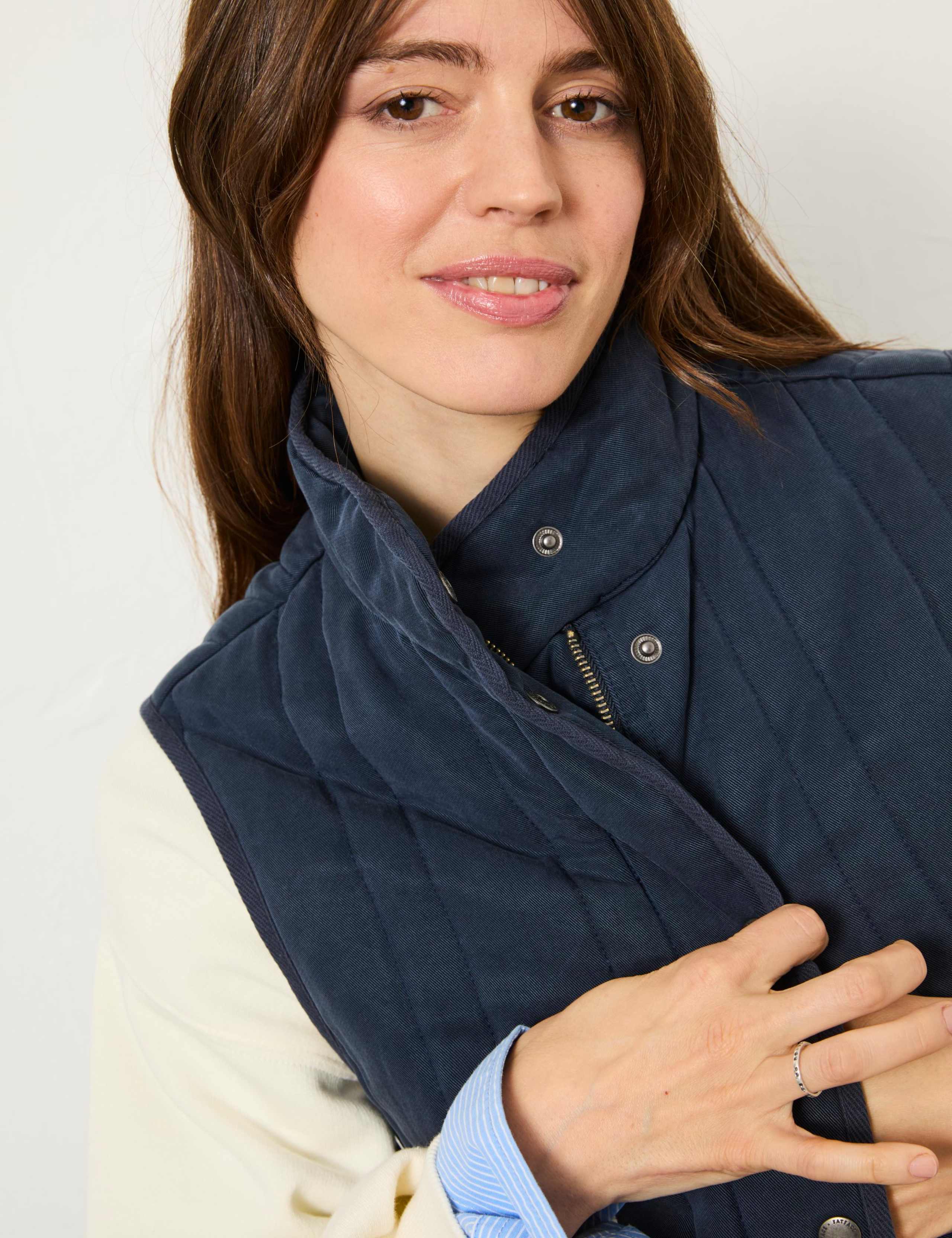 Modal Quilted High Neck Gilet 5 of 5