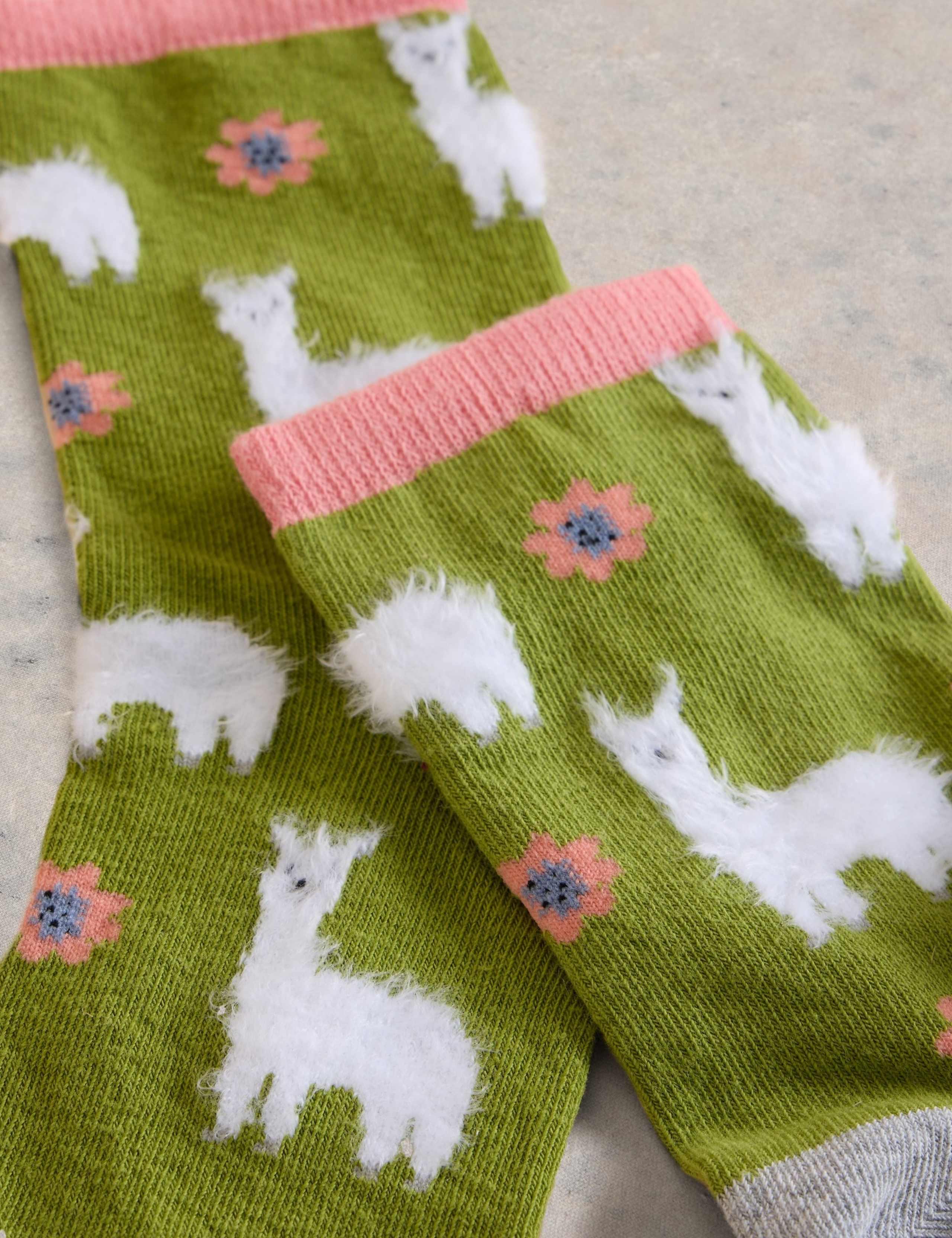 Cotton Rich Fluffy Llama Ankle High Socks 2 of 2