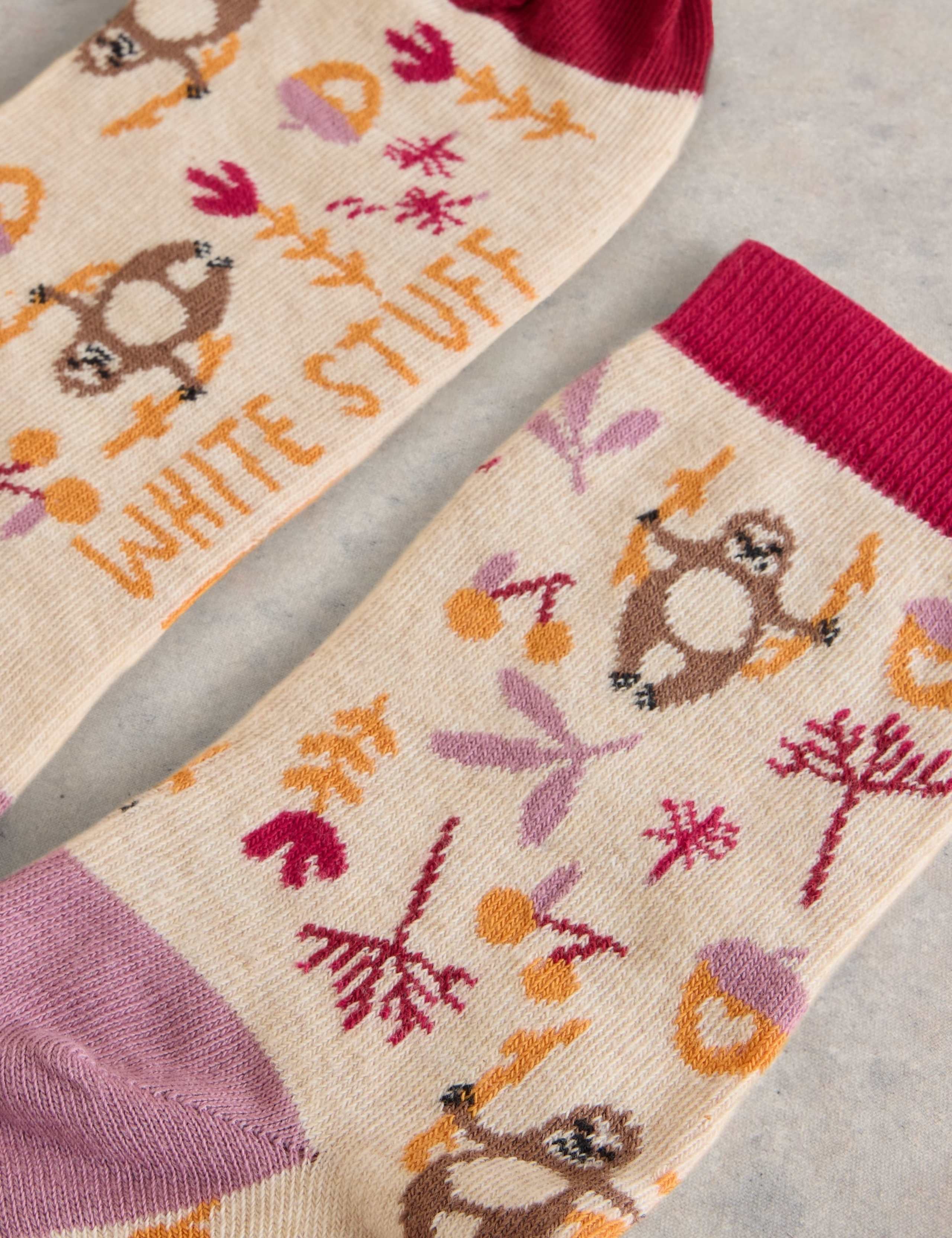 Cotton Rich Sloth Ankle High Socks 2 of 2
