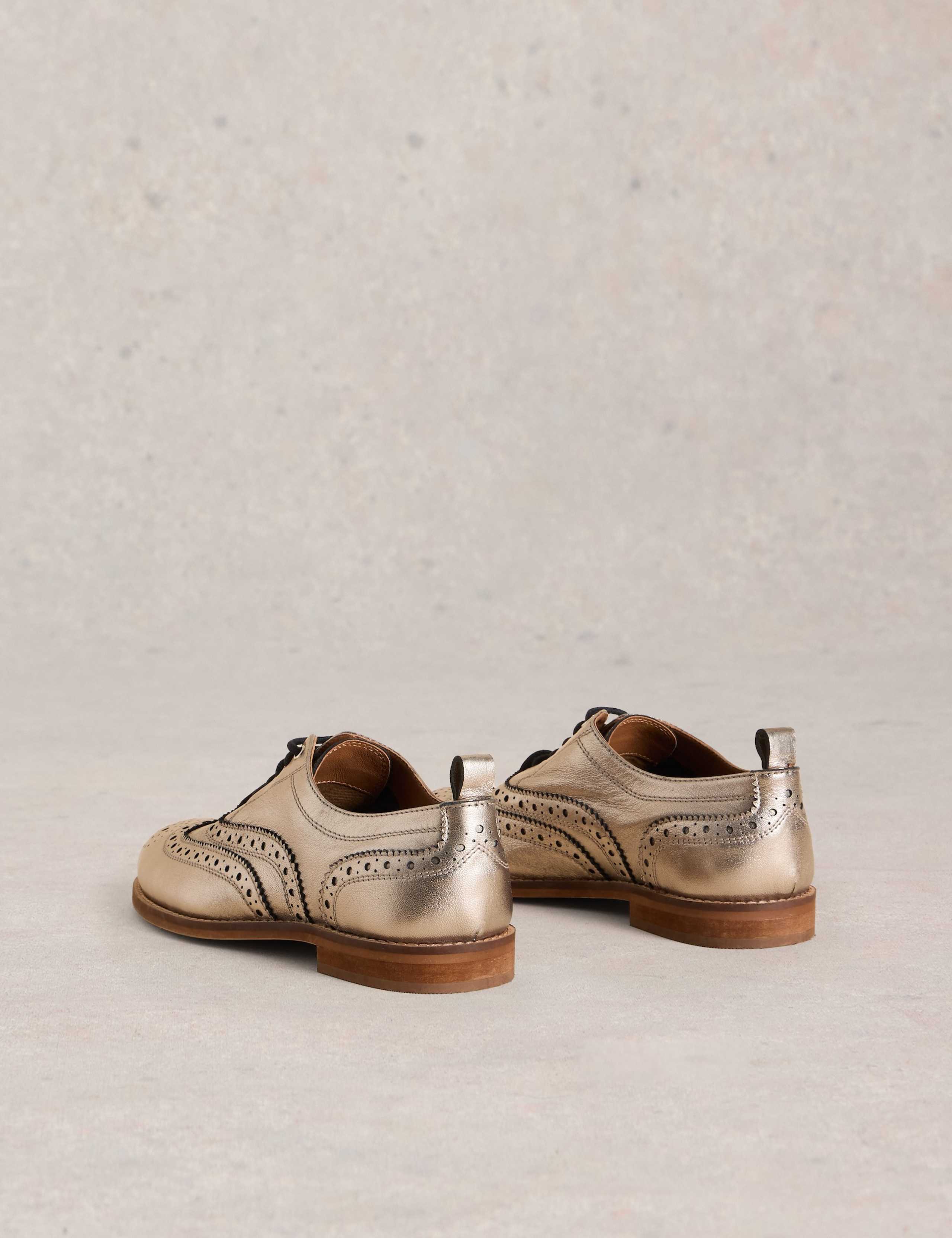 Leather Metallic Flatform Brogues 3 of 4