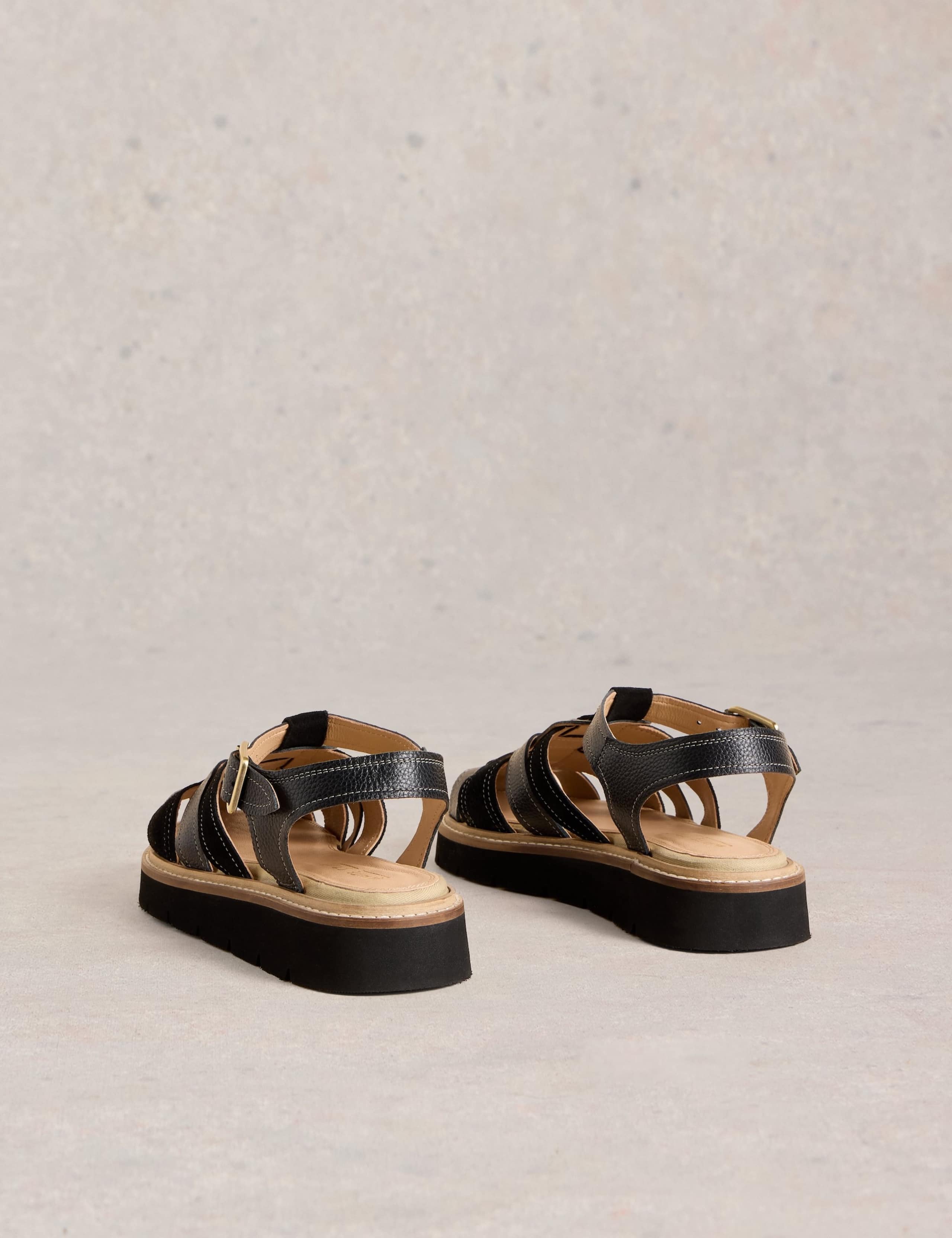 Leather Buckle Ankle Strap Flat Sandals 3 of 4
