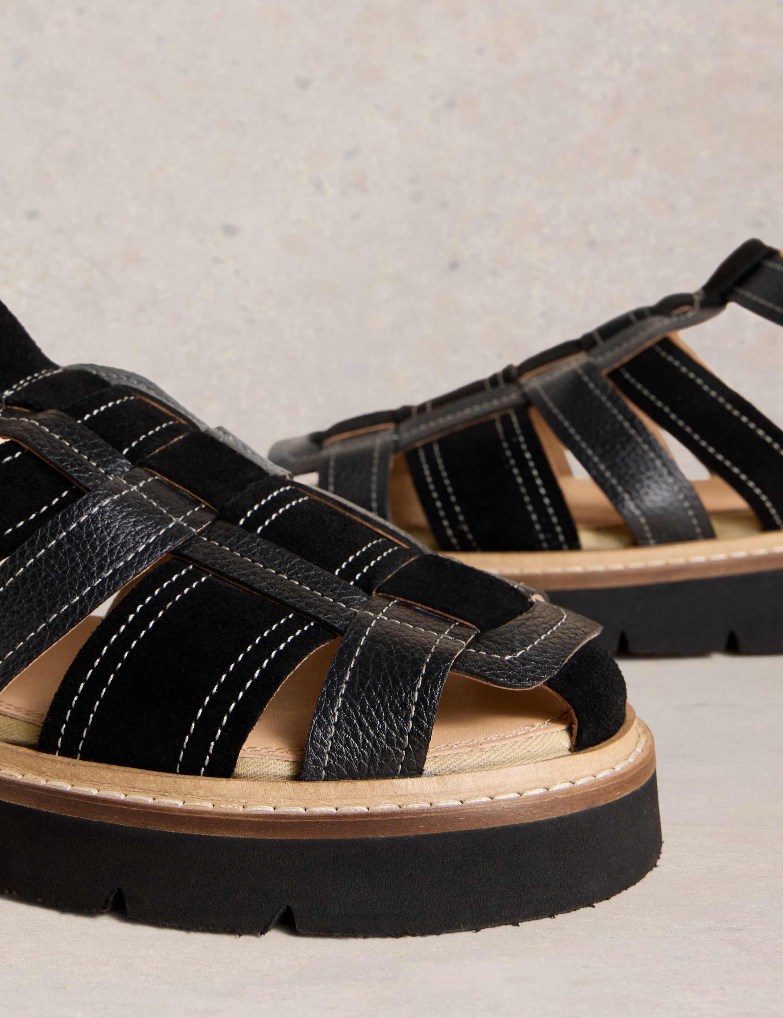 Leather Buckle Ankle Strap Flat Sandals 4 of 4