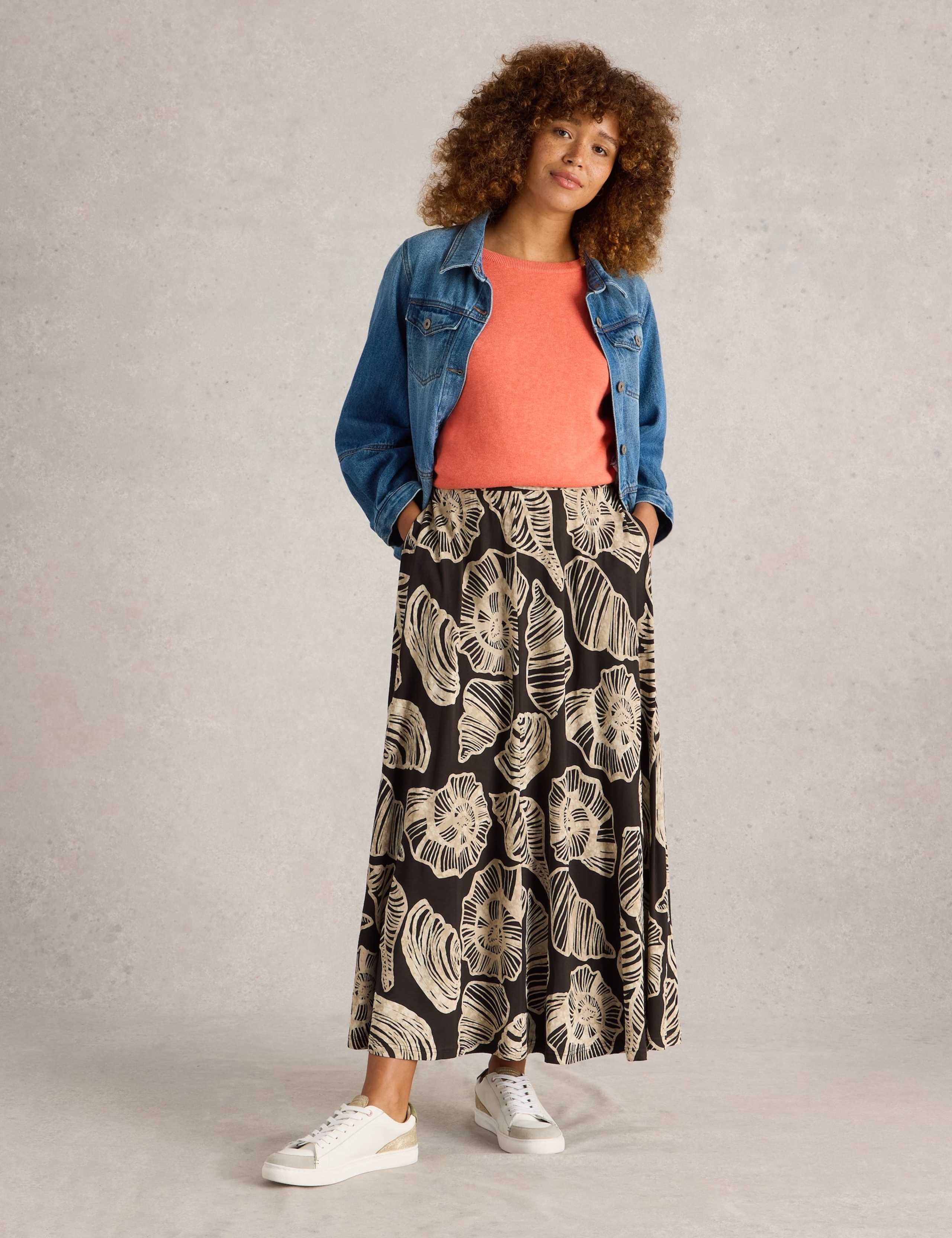 Jersey Printed Midaxi A-Line Skirt 2 of 4