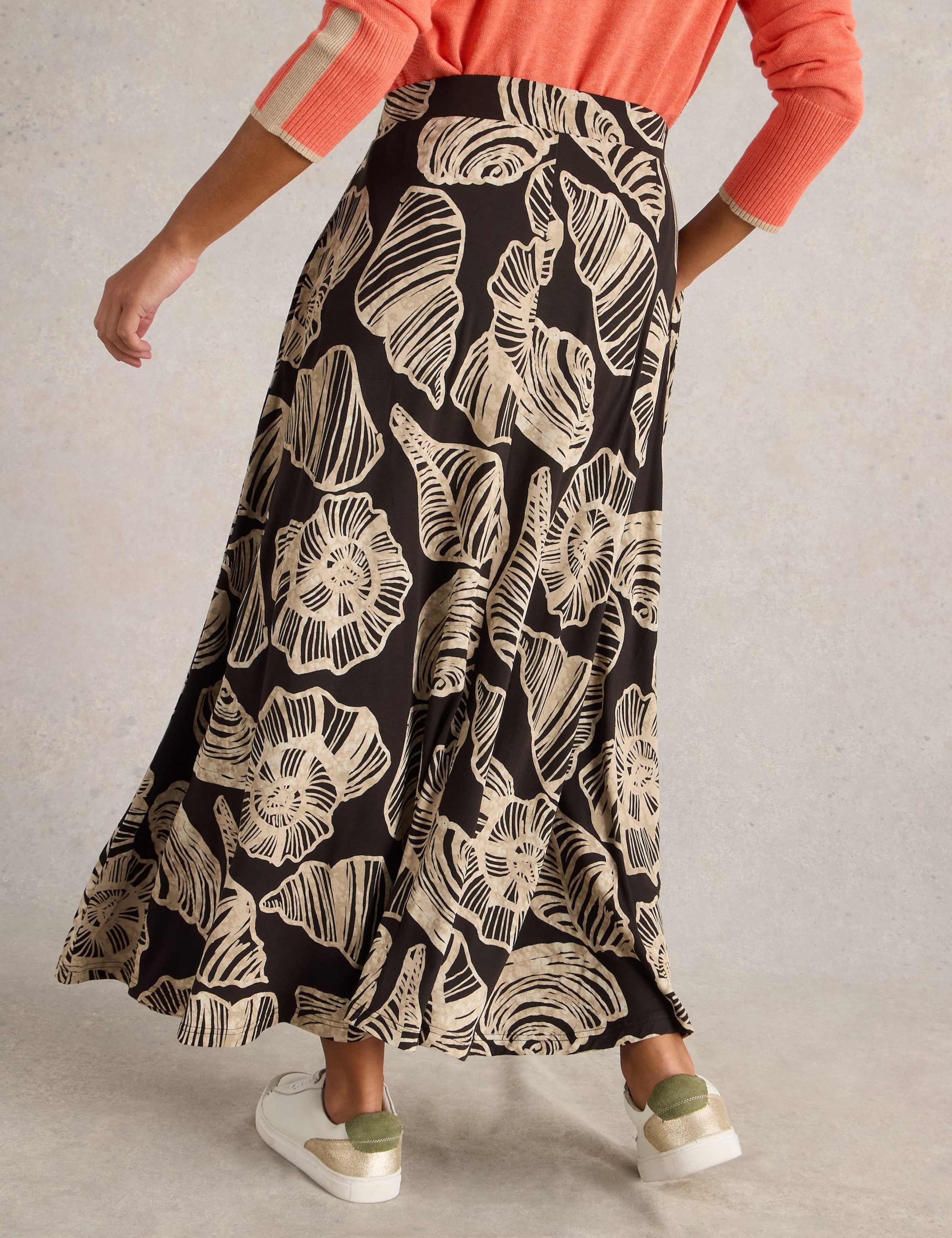 Jersey Printed Midaxi A-Line Skirt 3 of 4