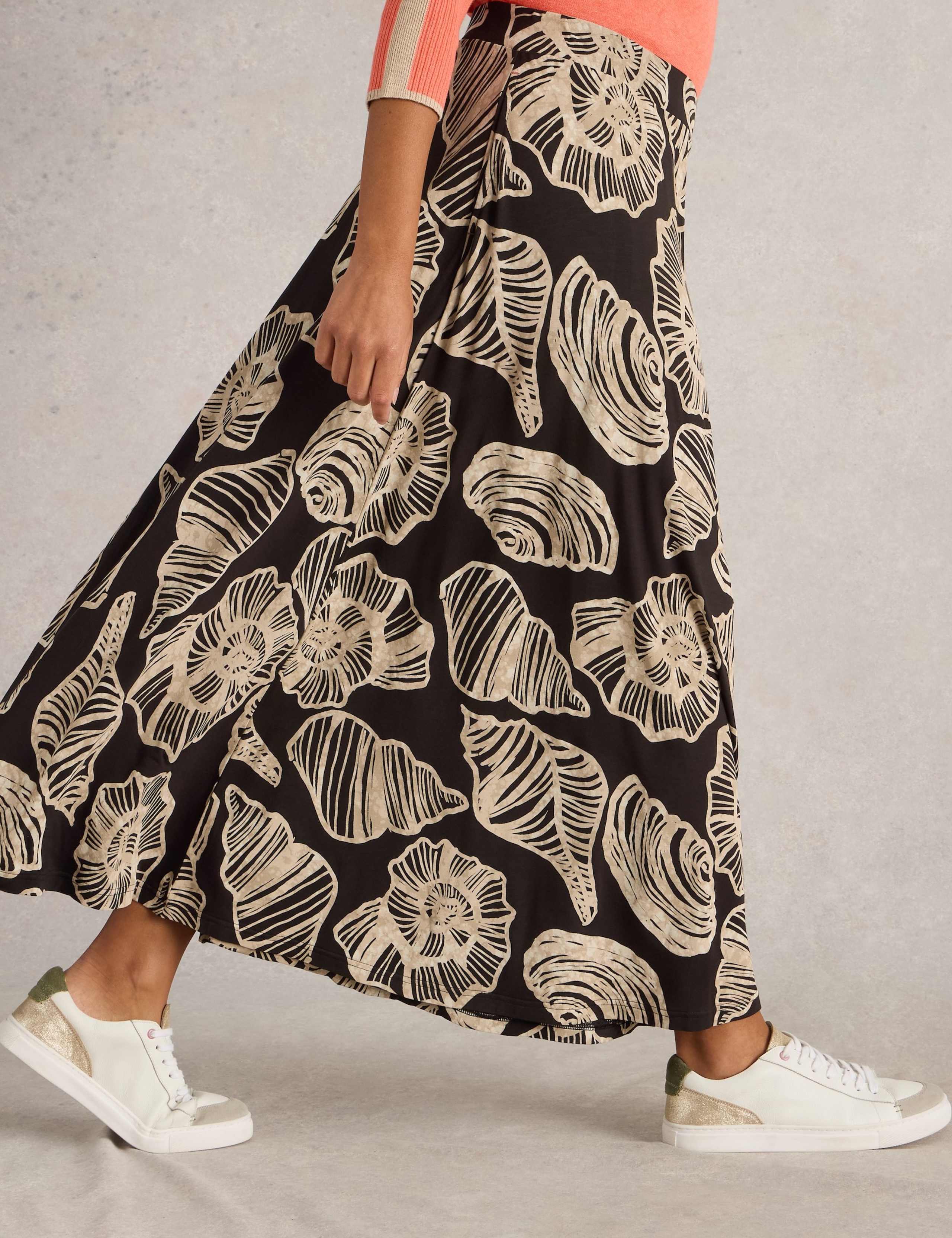 Jersey Printed Midaxi A-Line Skirt 4 of 4