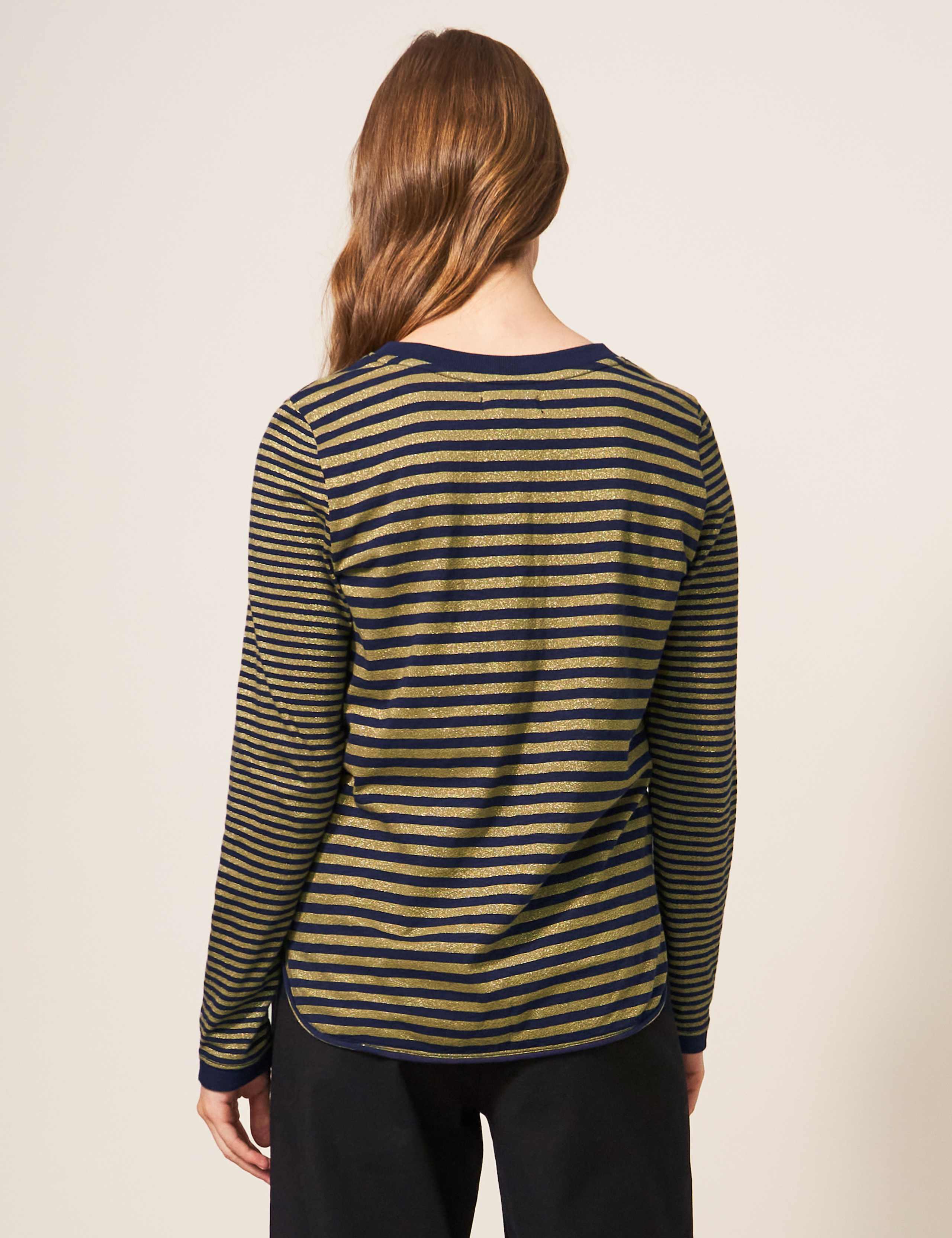 Cotton Rich Sparkly Striped Top 2 of 4