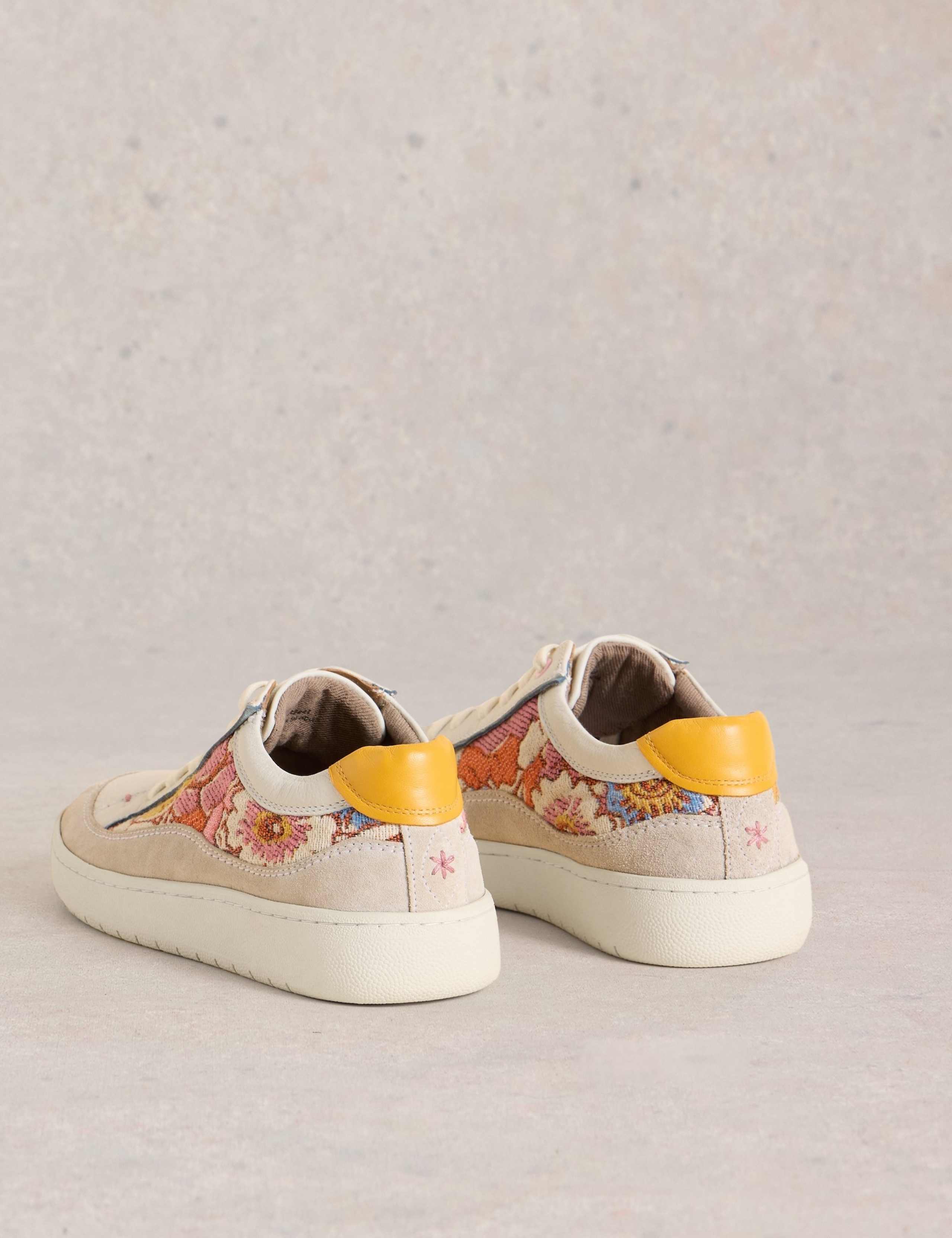 Leather Colour Block Flatform Trainers 3 of 4