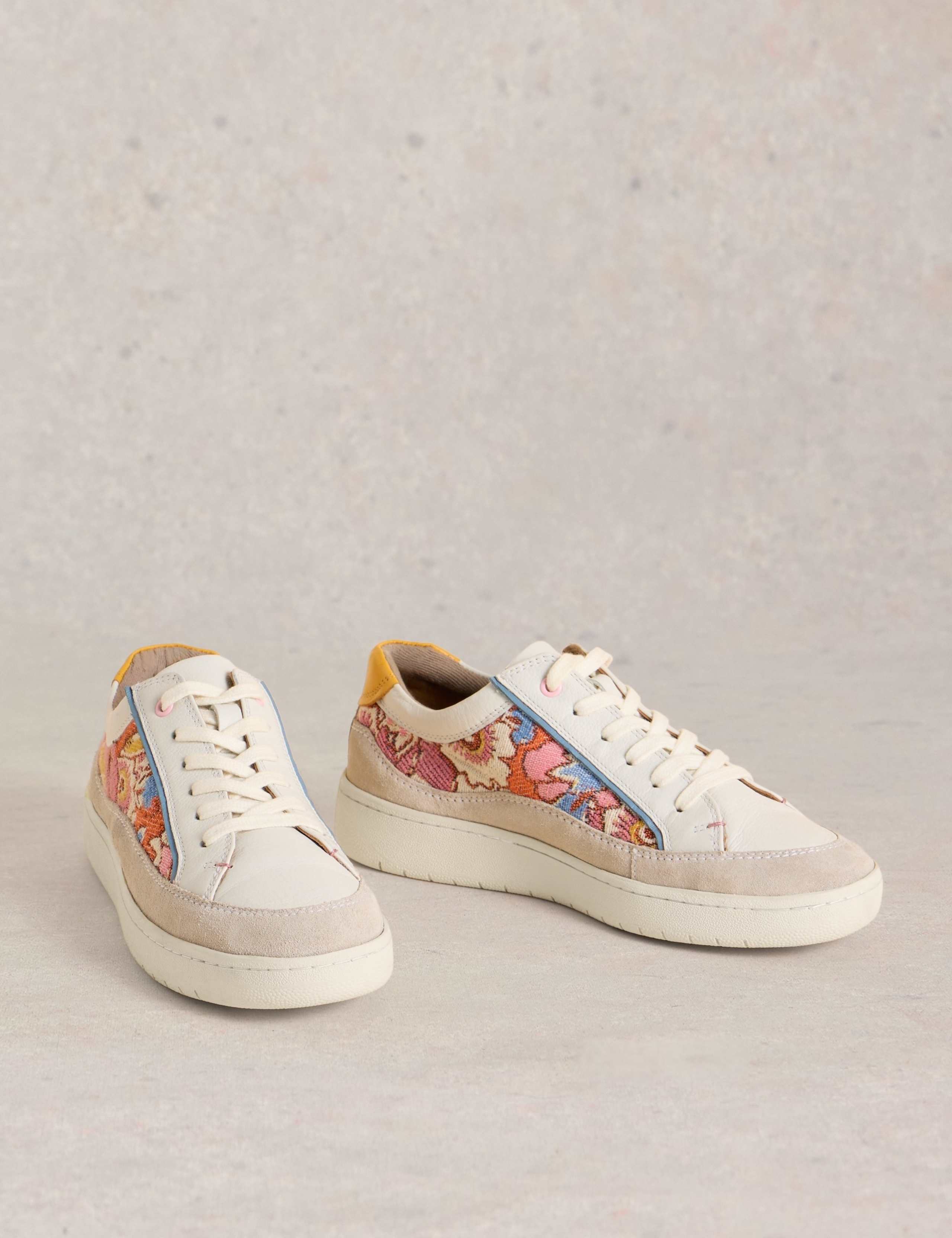 Leather Colour Block Flatform Trainers 2 of 4