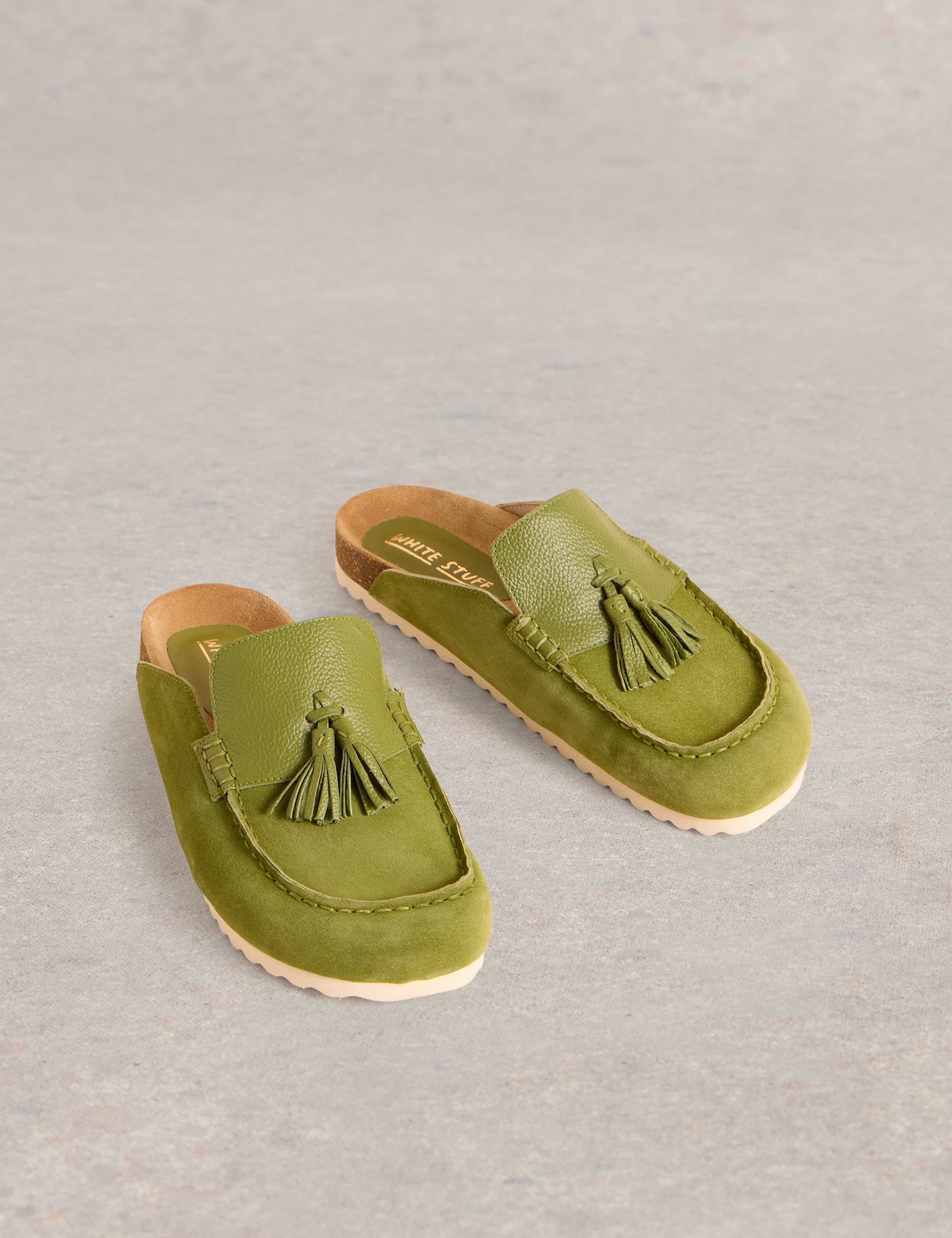 Suede Tassel Slip On Footbed Mules 2 of 4