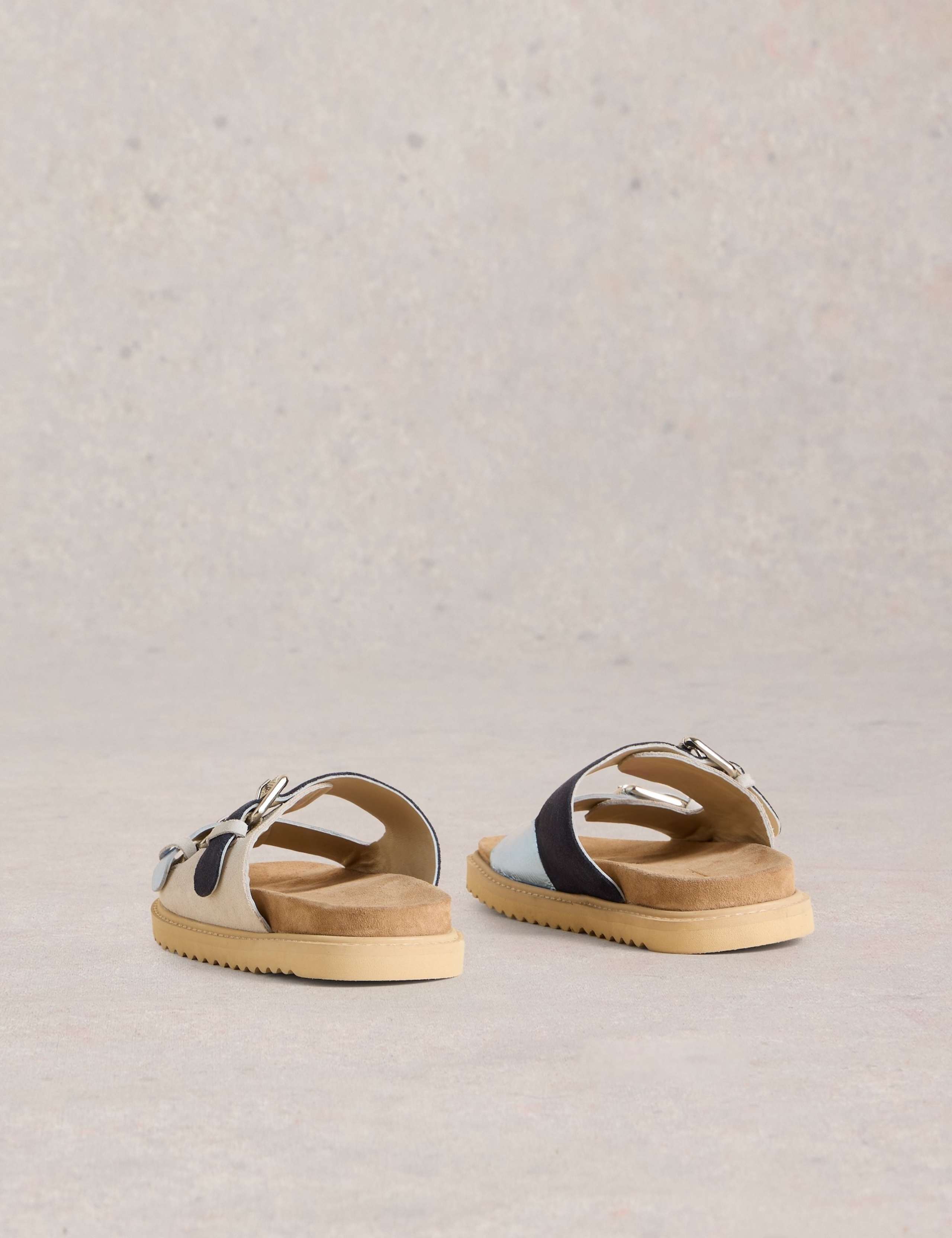 Suede Colour Block Footbed Sandals 3 of 4