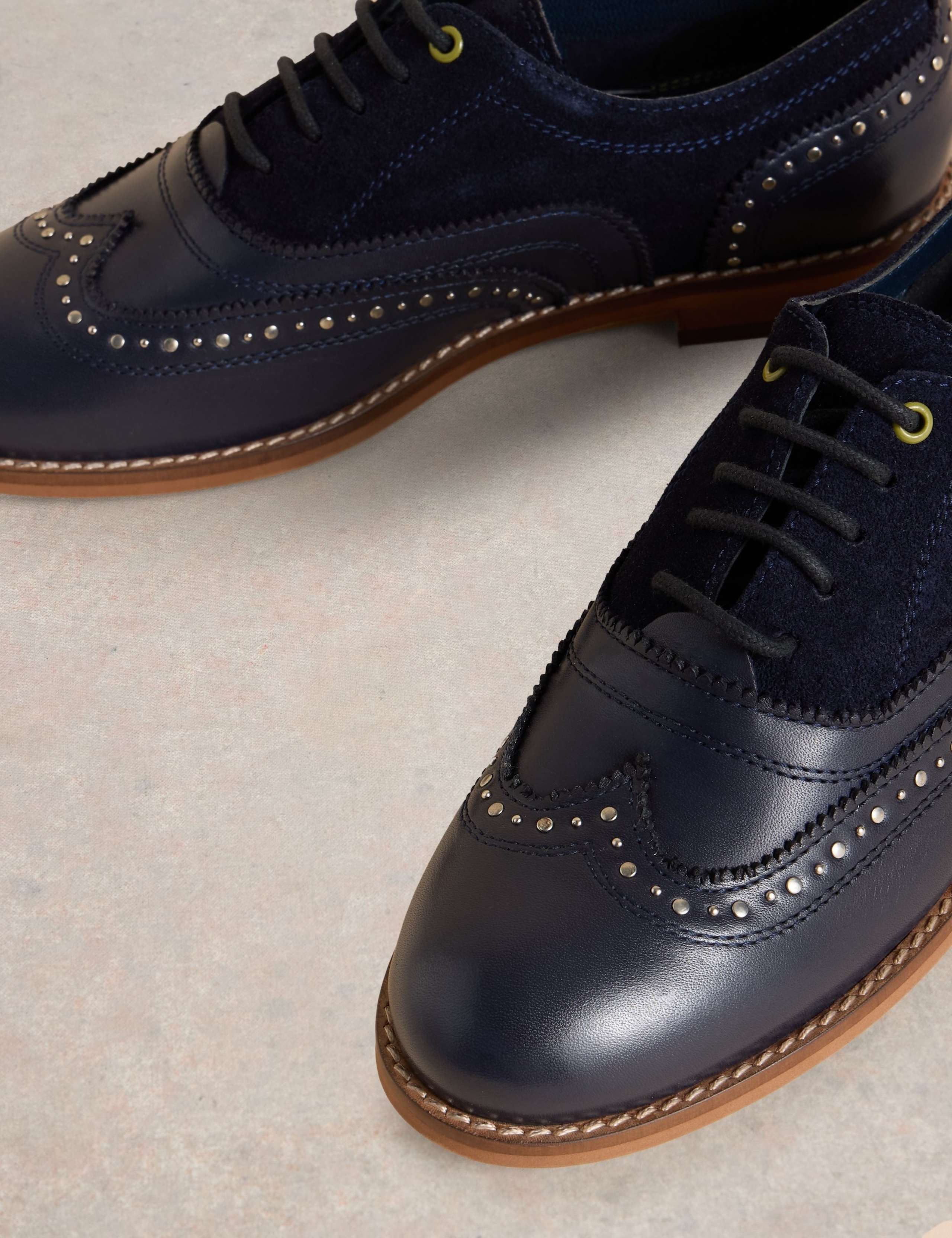 Leather Studded Flat Brogues 4 of 4