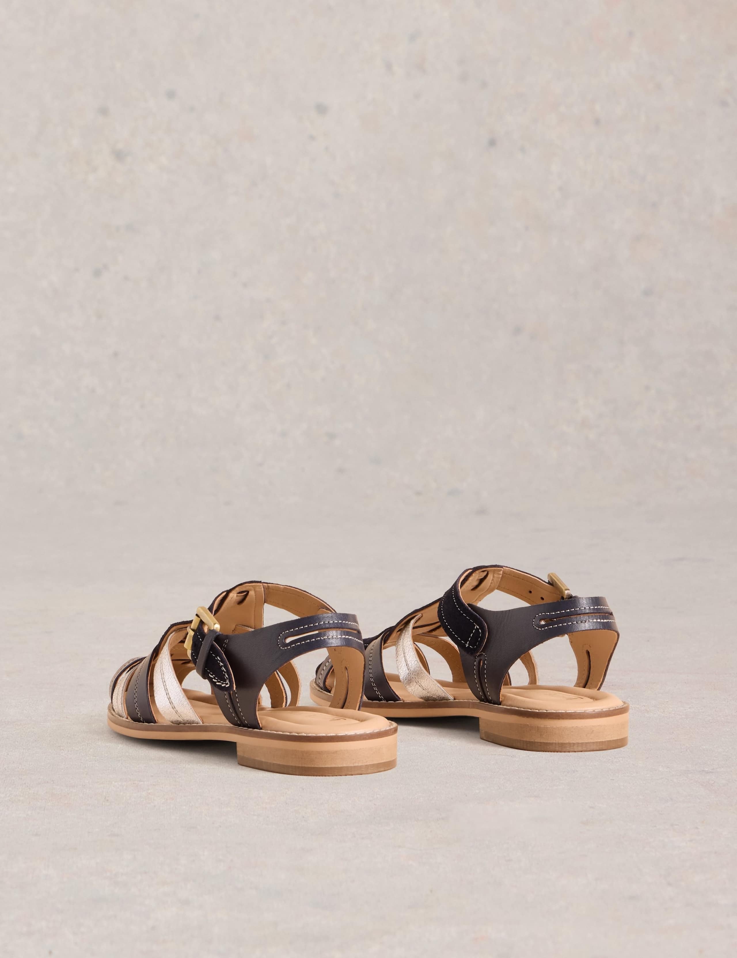 Leather Ankle Strap Flat Fisherman Sandals 3 of 4