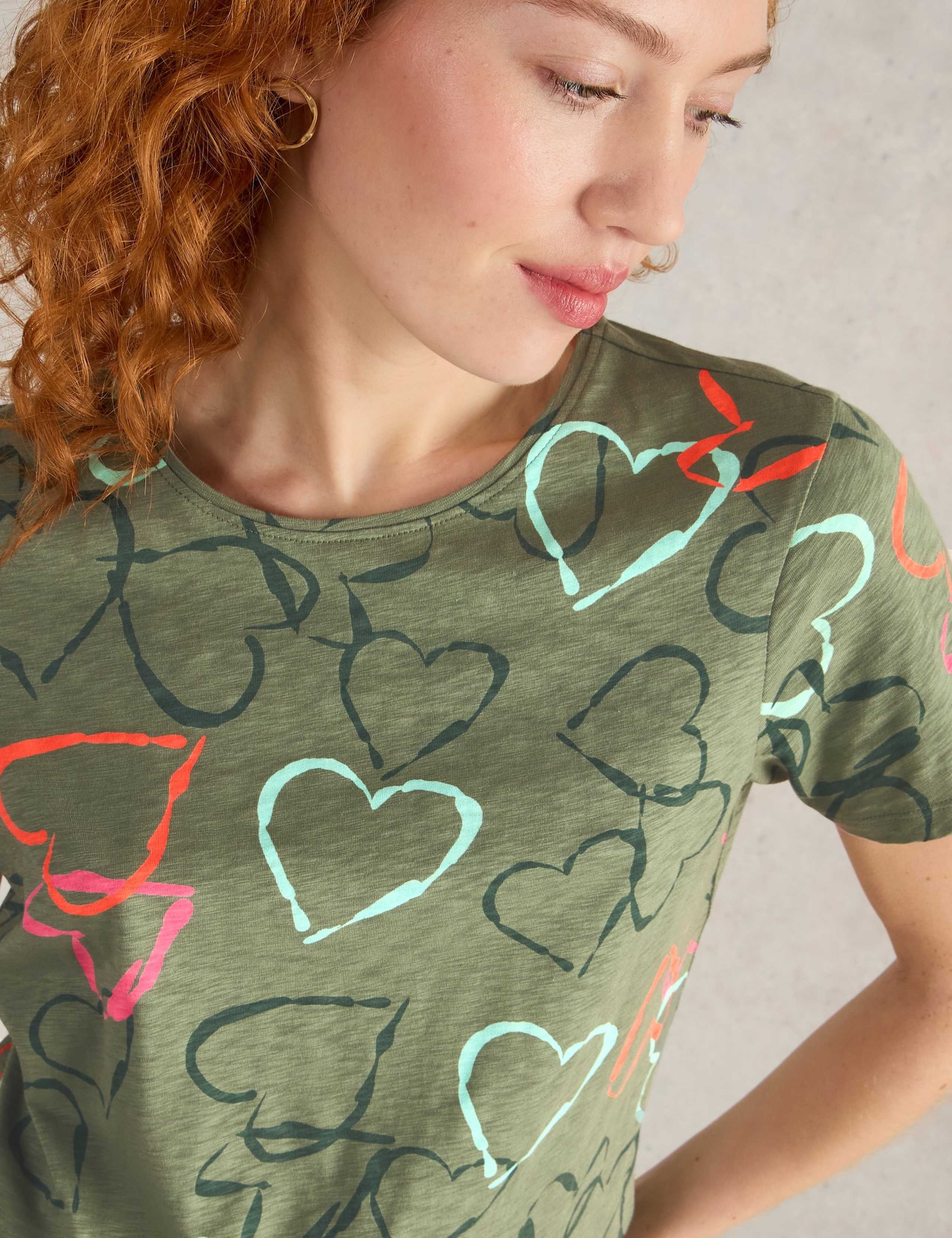 Pure Cotton Heart Print T-Shirt 5 of 6