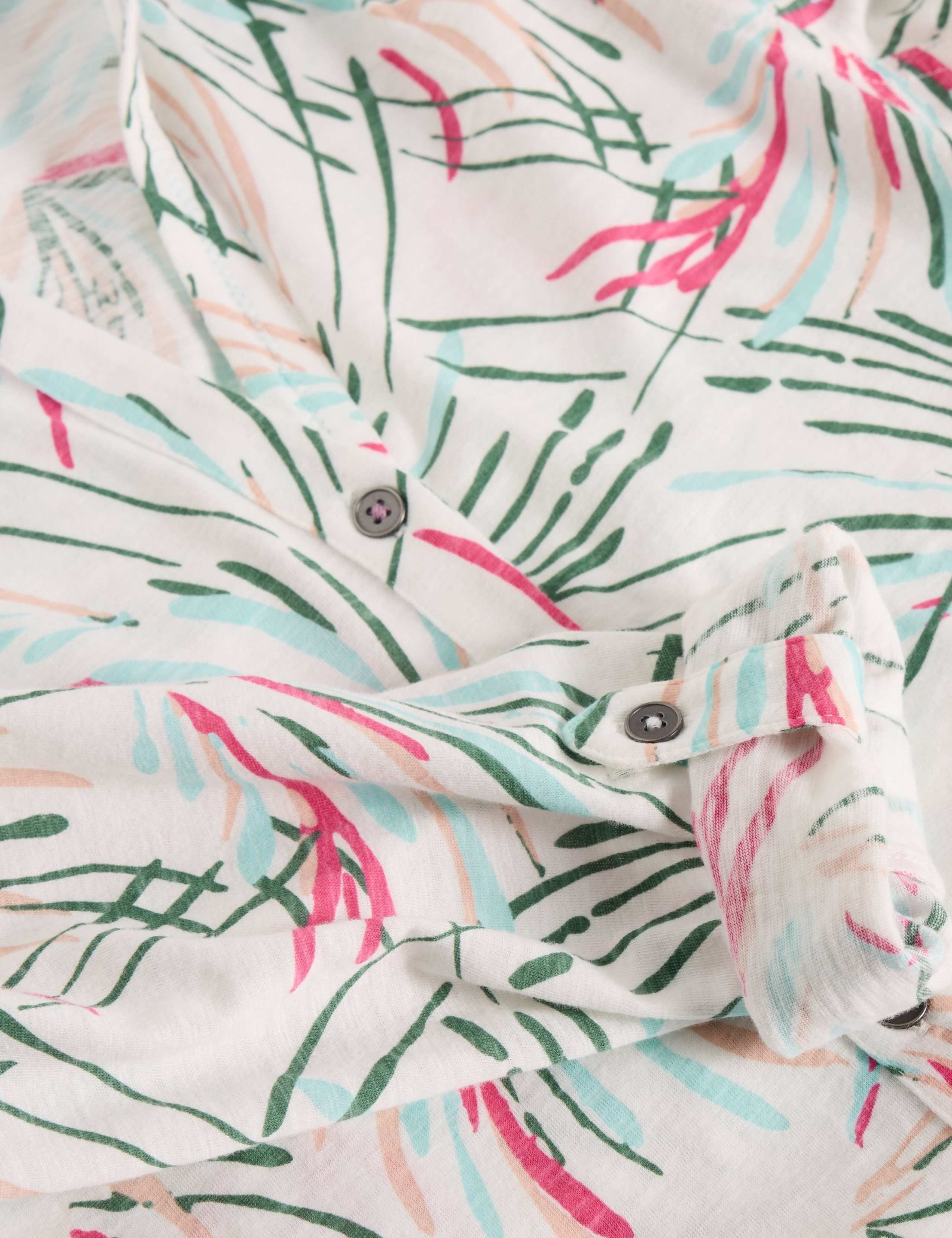 Jersey Printed Collared V-Neck Shirt 6 of 6