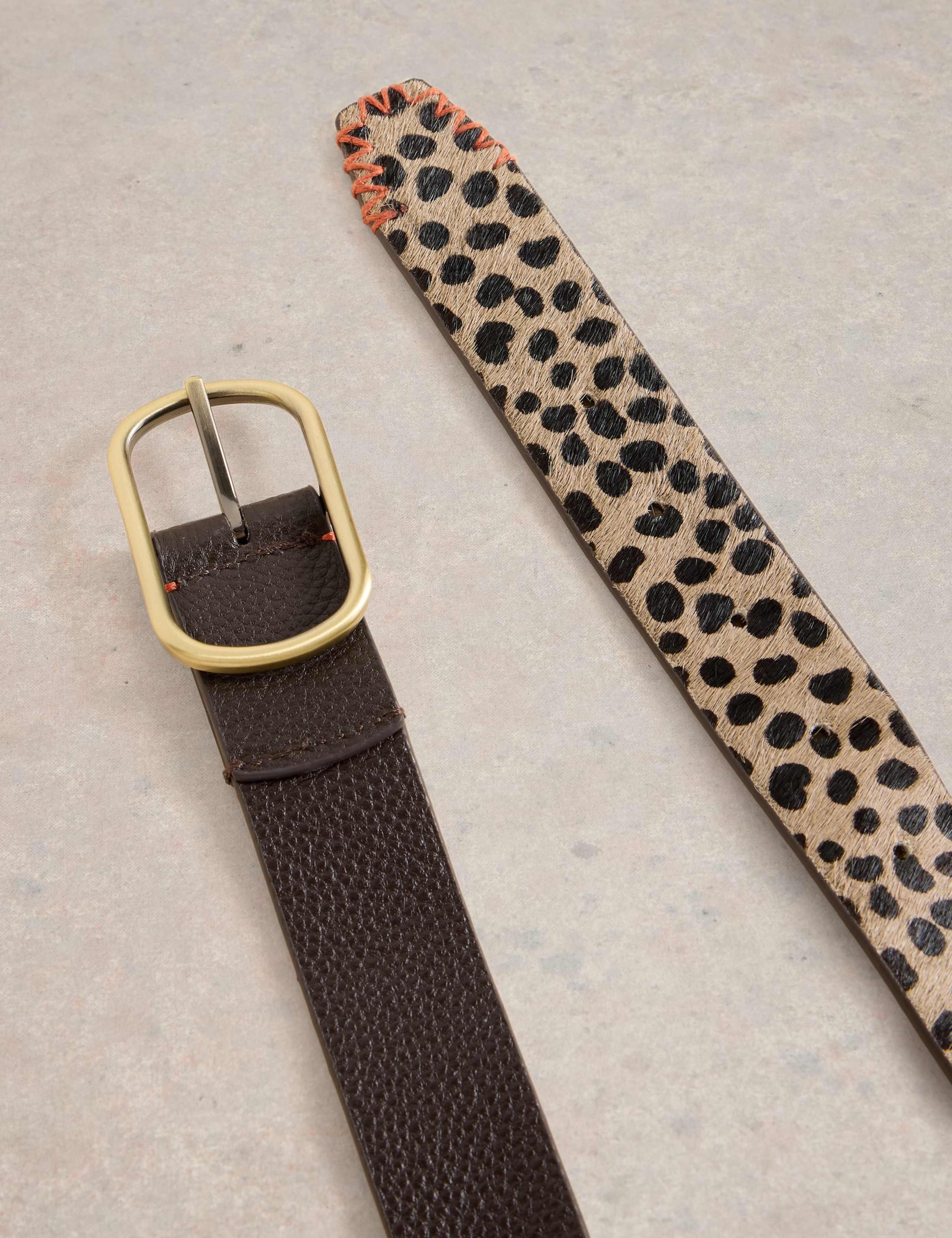 Leather Animal Print Reversible Belt 3 of 3