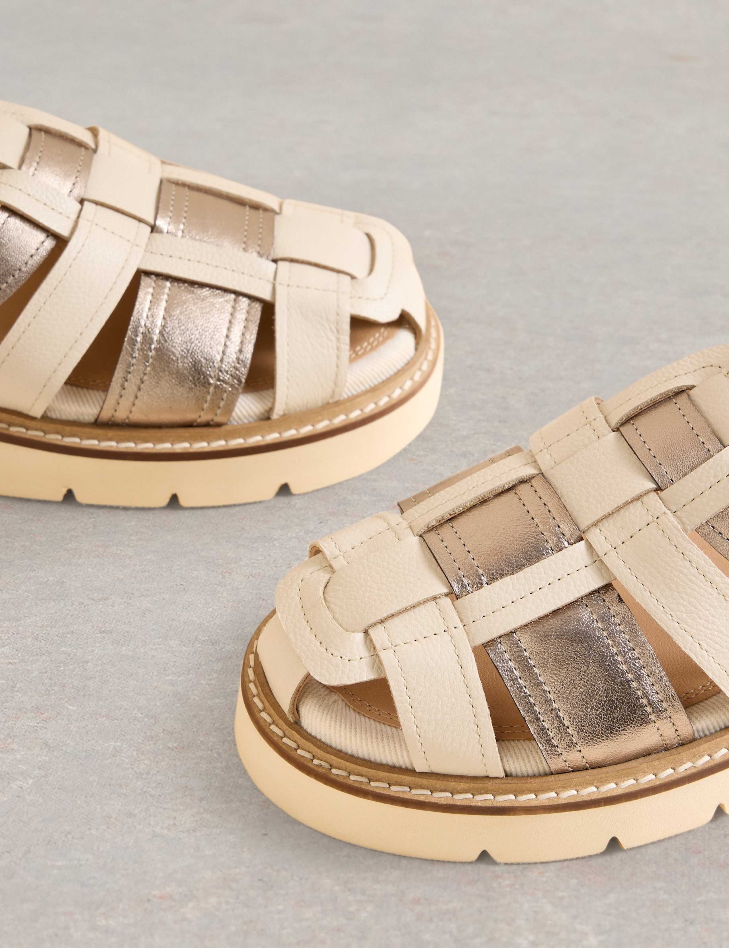Leather Buckle Ankle Strap Flat Sandals 4 of 4