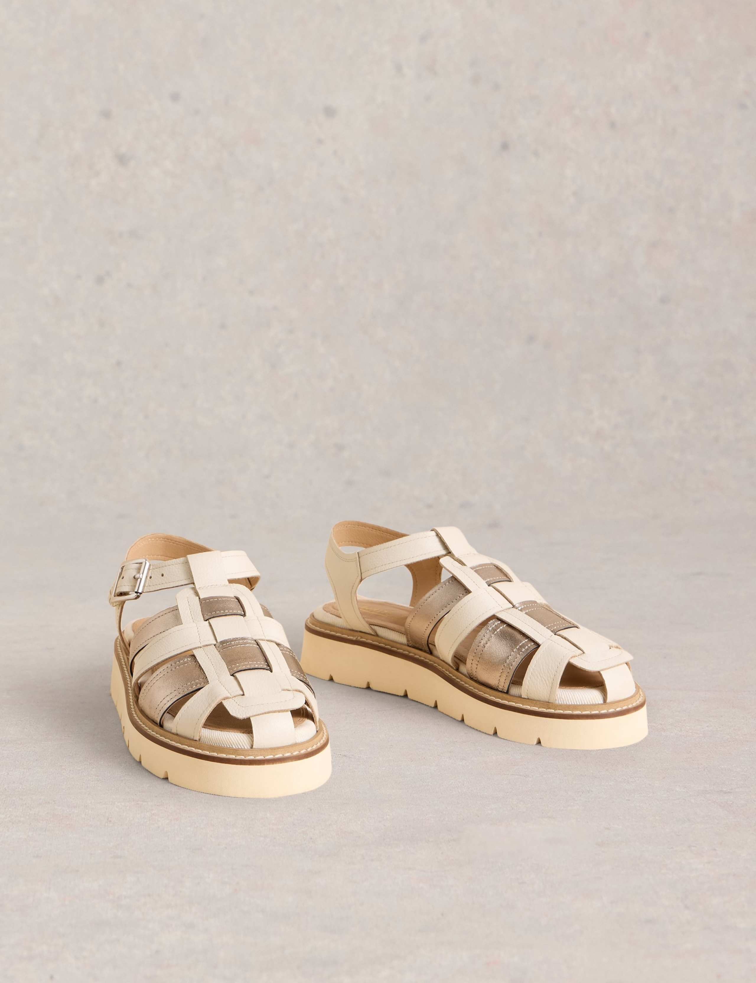 Leather Buckle Ankle Strap Flat Sandals 2 of 4