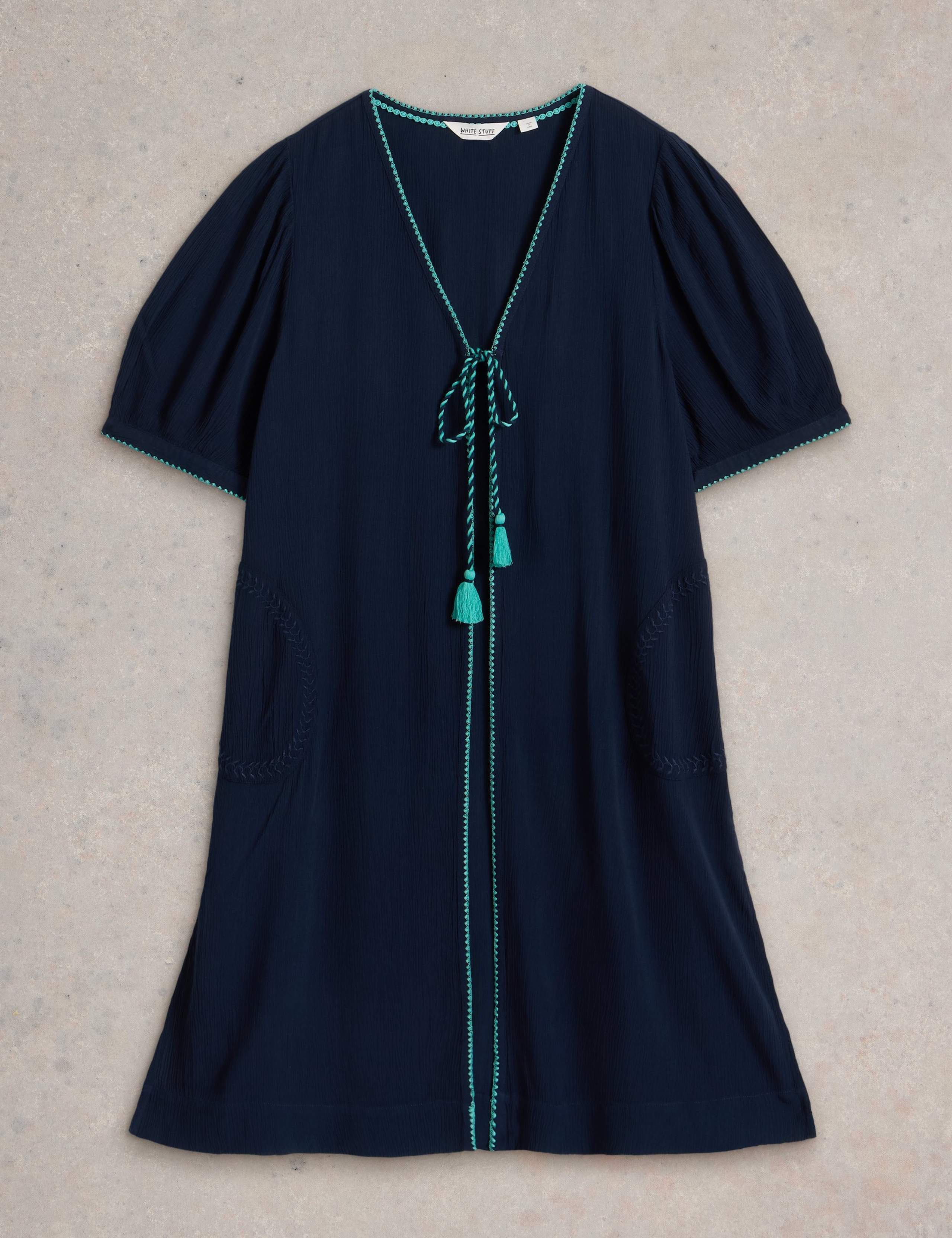 Tie Neck Midi Kaftan Beach Dress 2 of 6