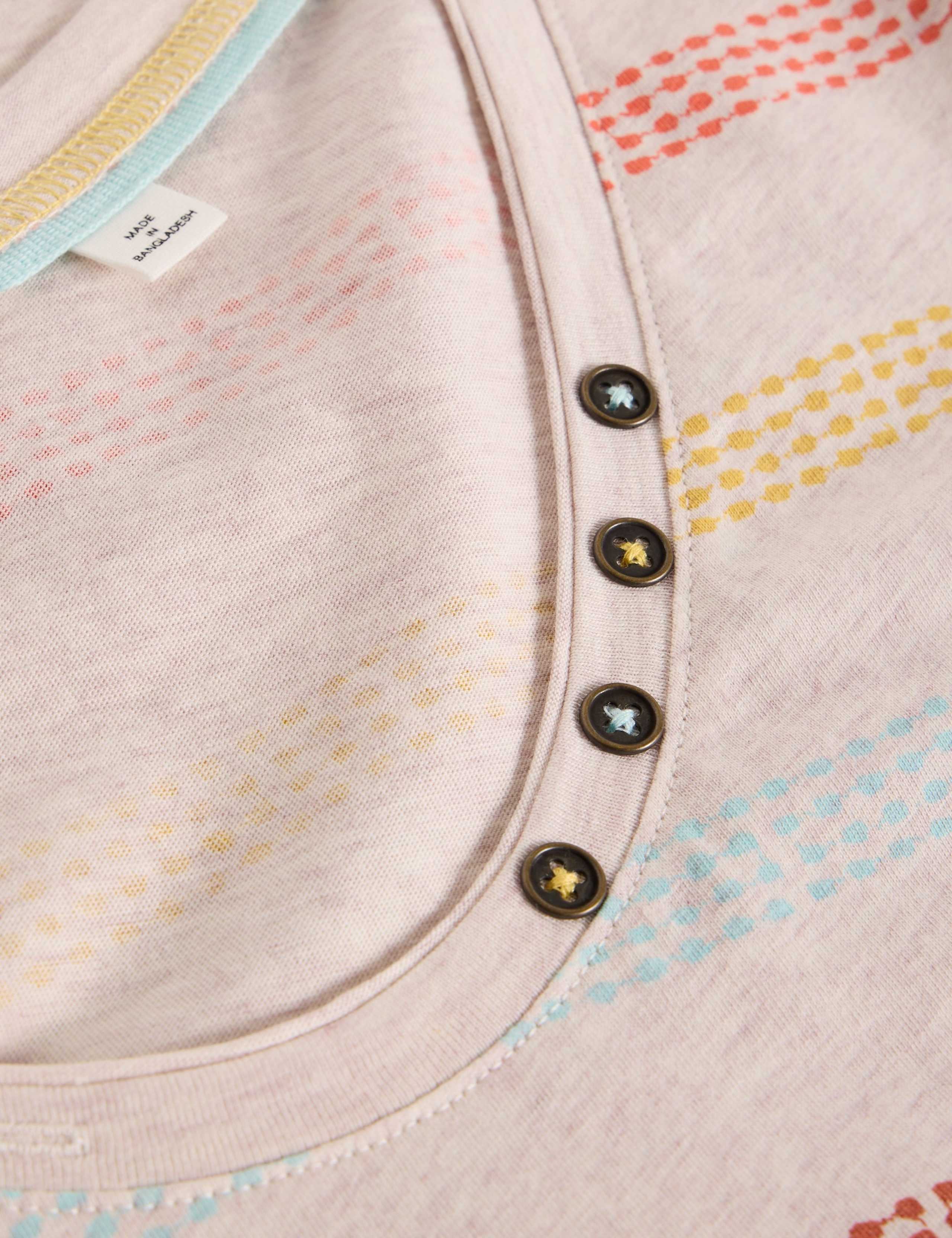 Pure Cotton Striped Scoop Neck T-Shirt 6 of 6