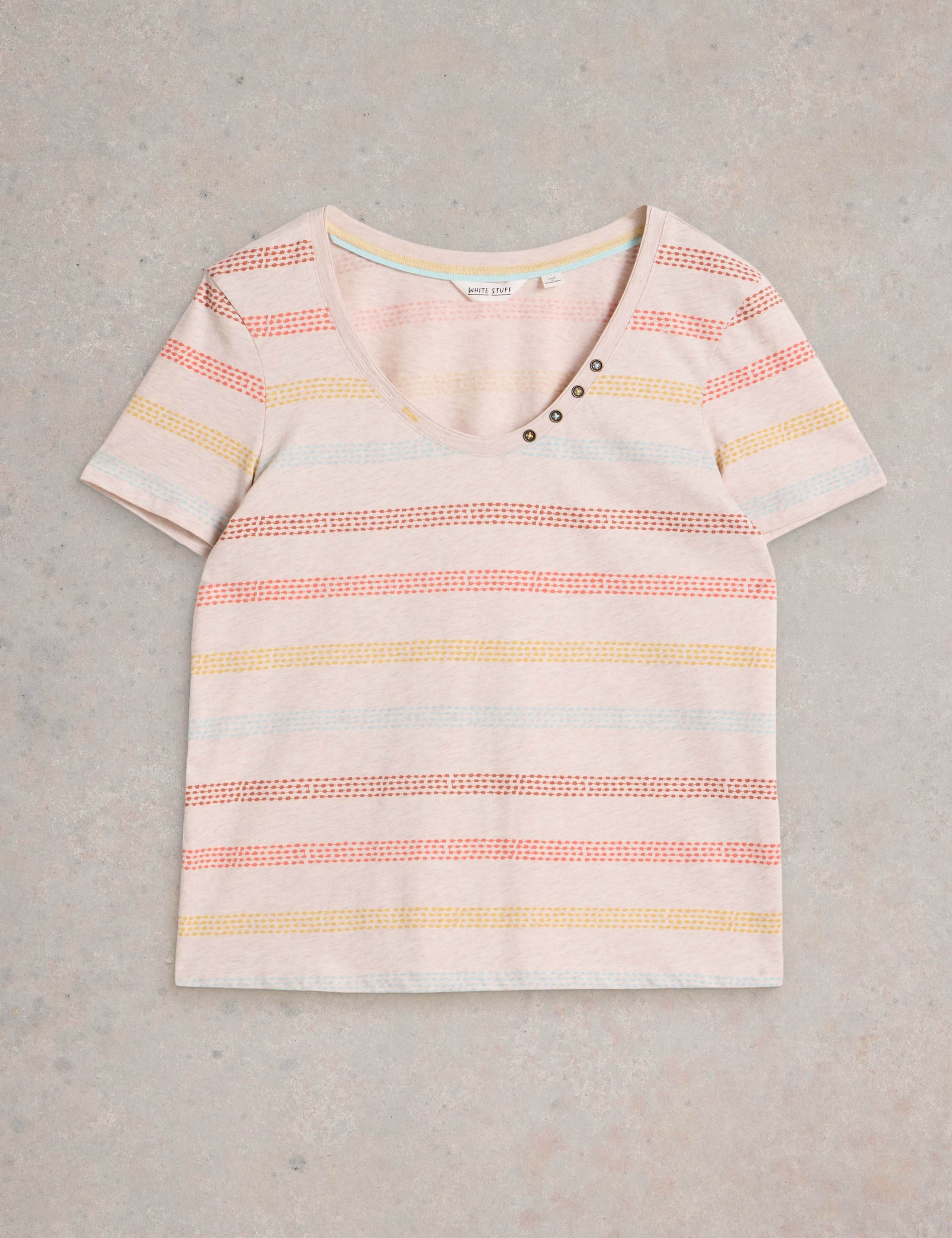 Pure Cotton Striped Scoop Neck T-Shirt 2 of 6