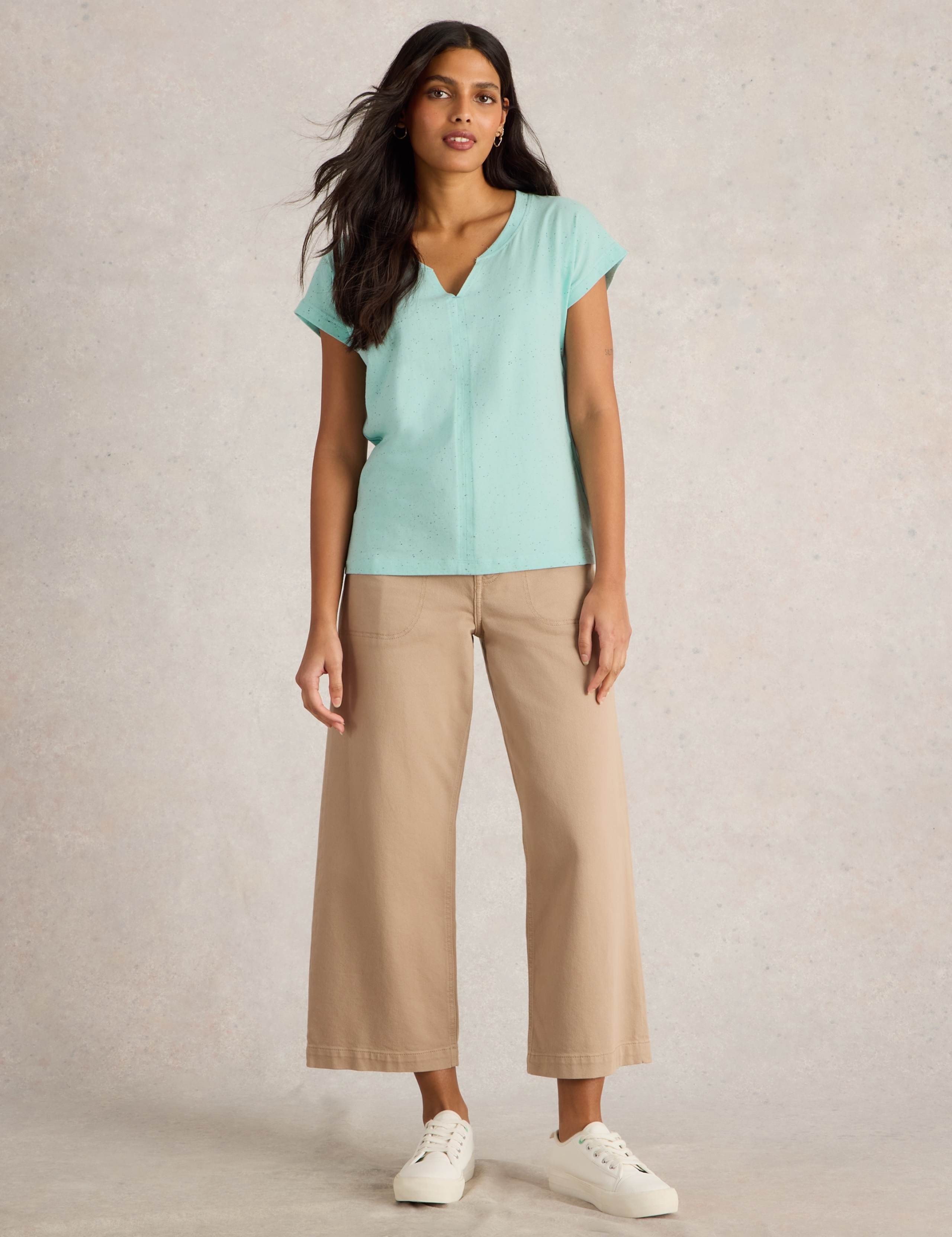 Cotton Rich Notch Neck T-Shirt 4 of 7