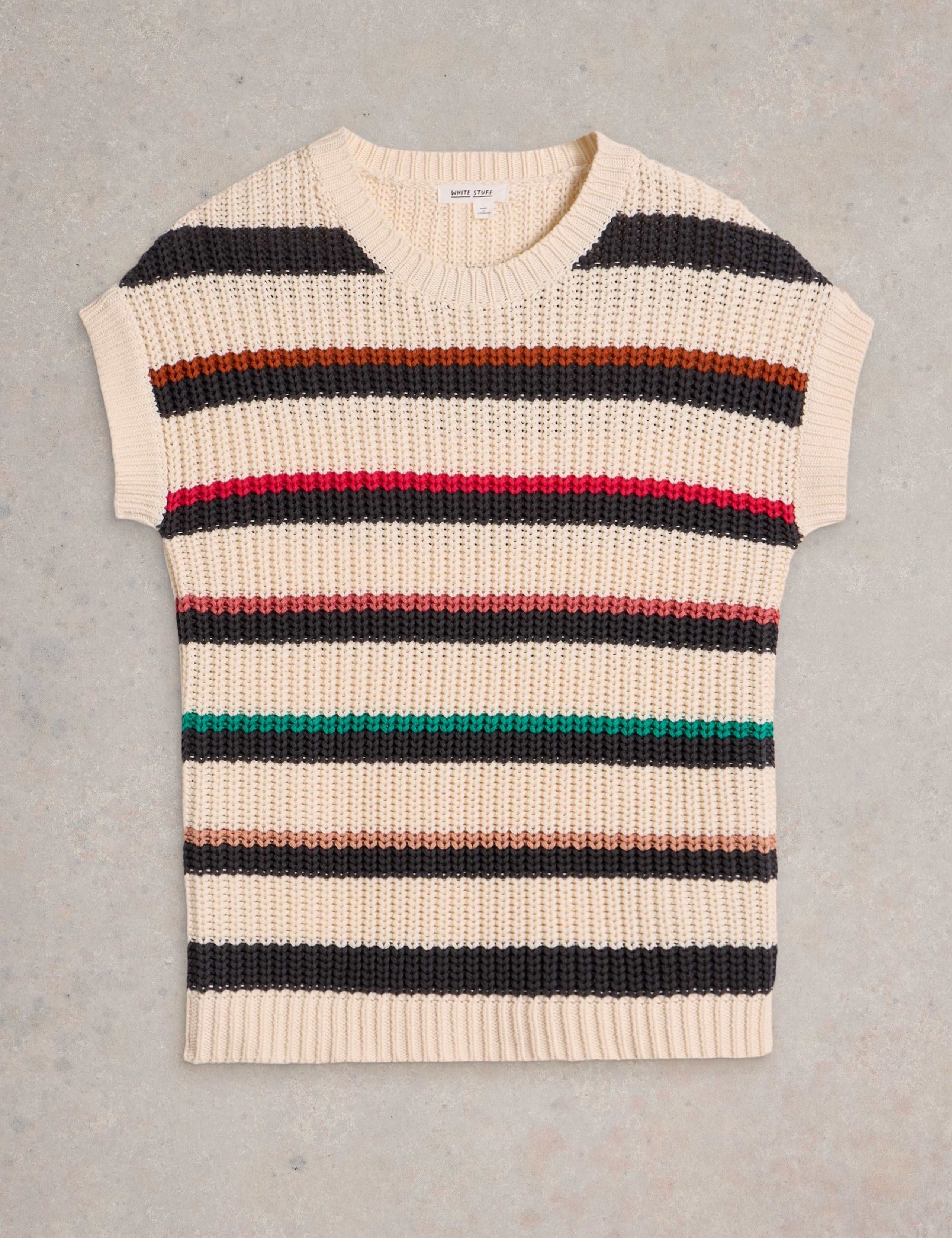 Pure Cotton Striped Knitted Vest 2 of 6