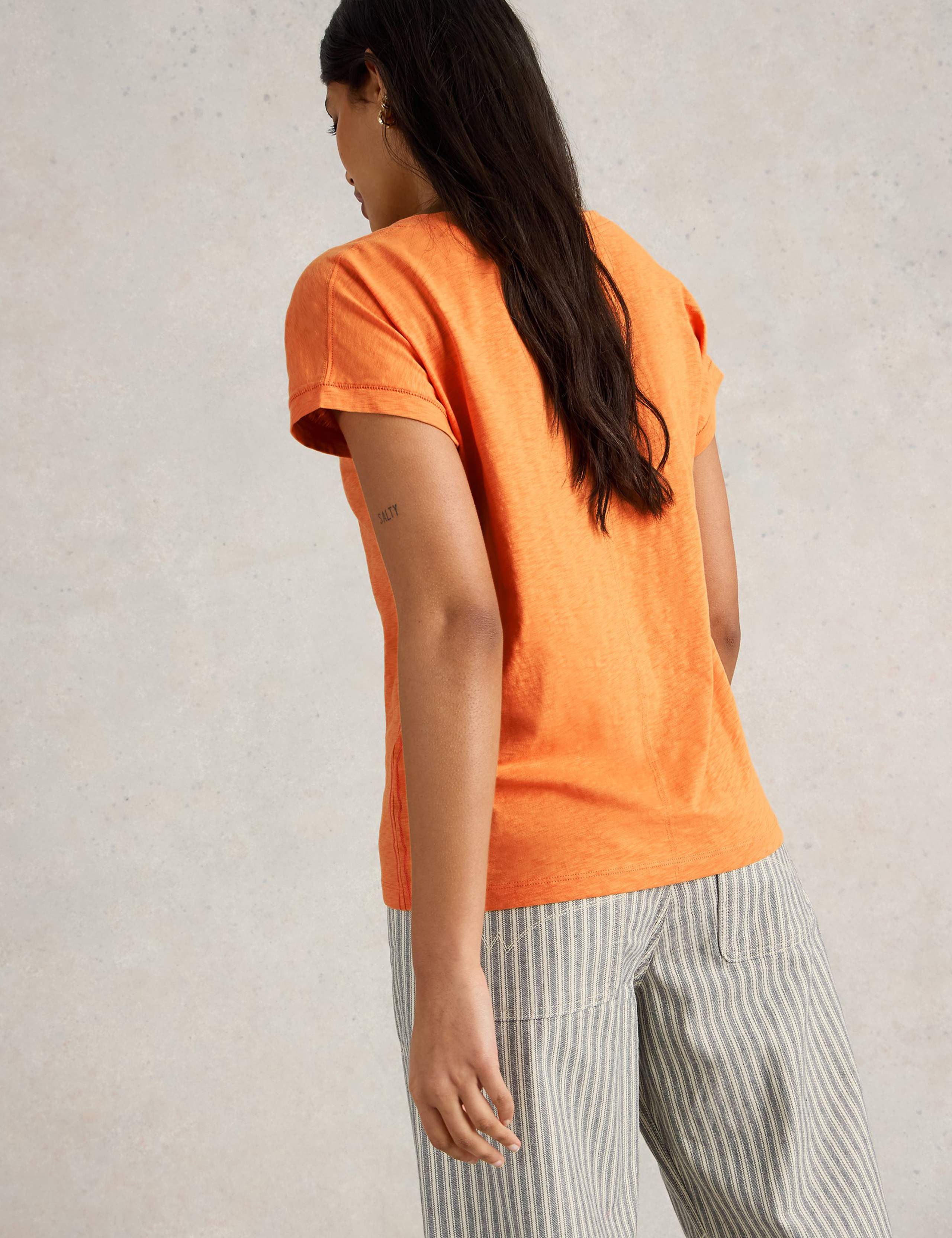 Pure Cotton Notch Neck T-Shirt 4 of 6