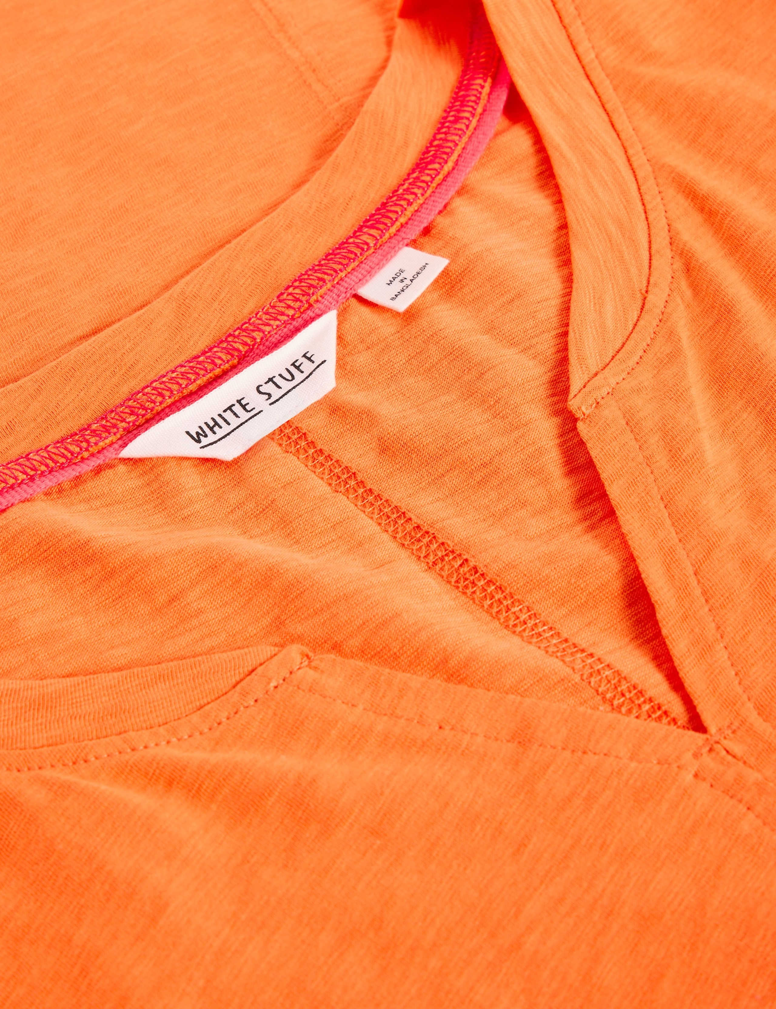 Pure Cotton Notch Neck T-Shirt 6 of 6