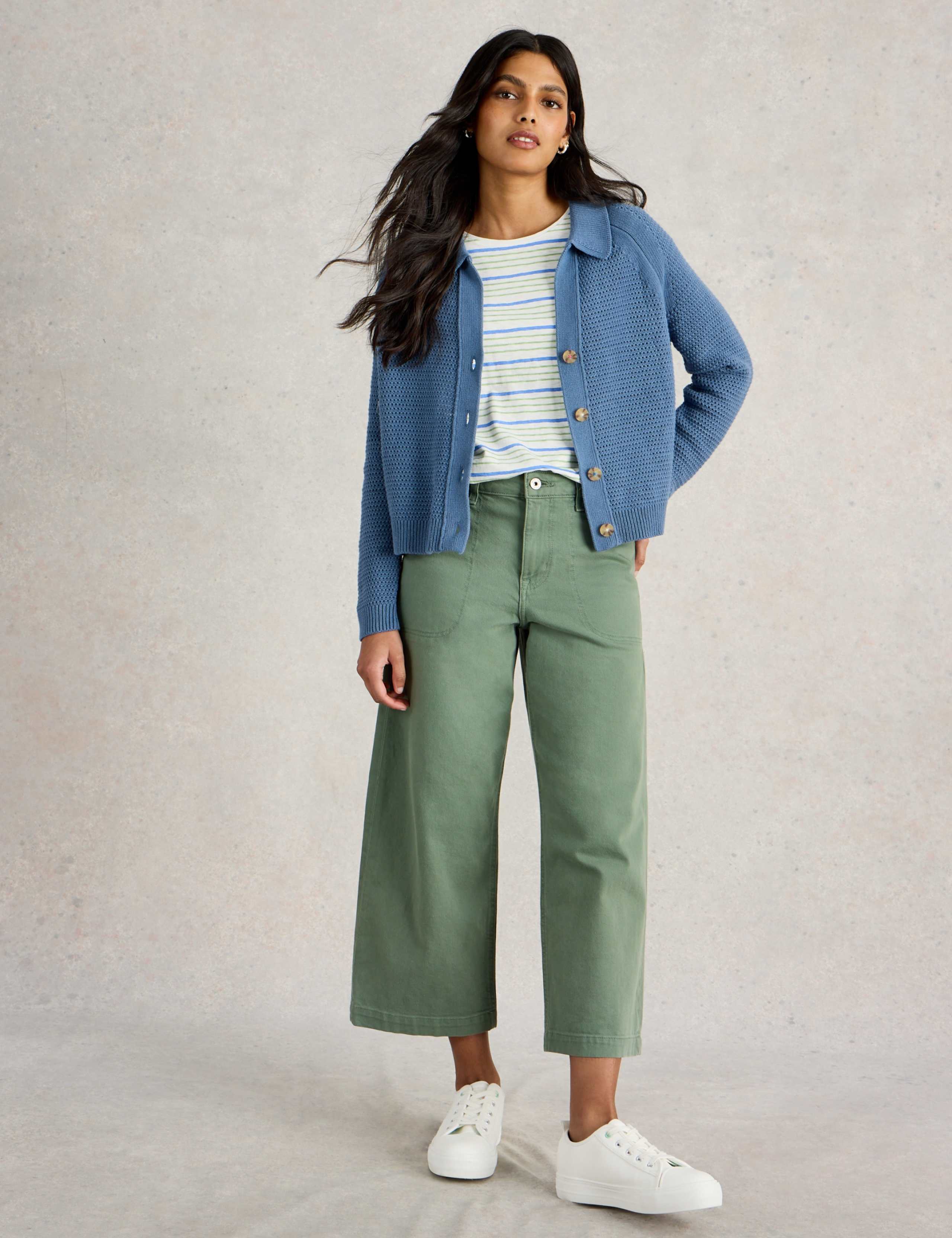 Pure Cotton Textured Collared Cardigan 4 of 7