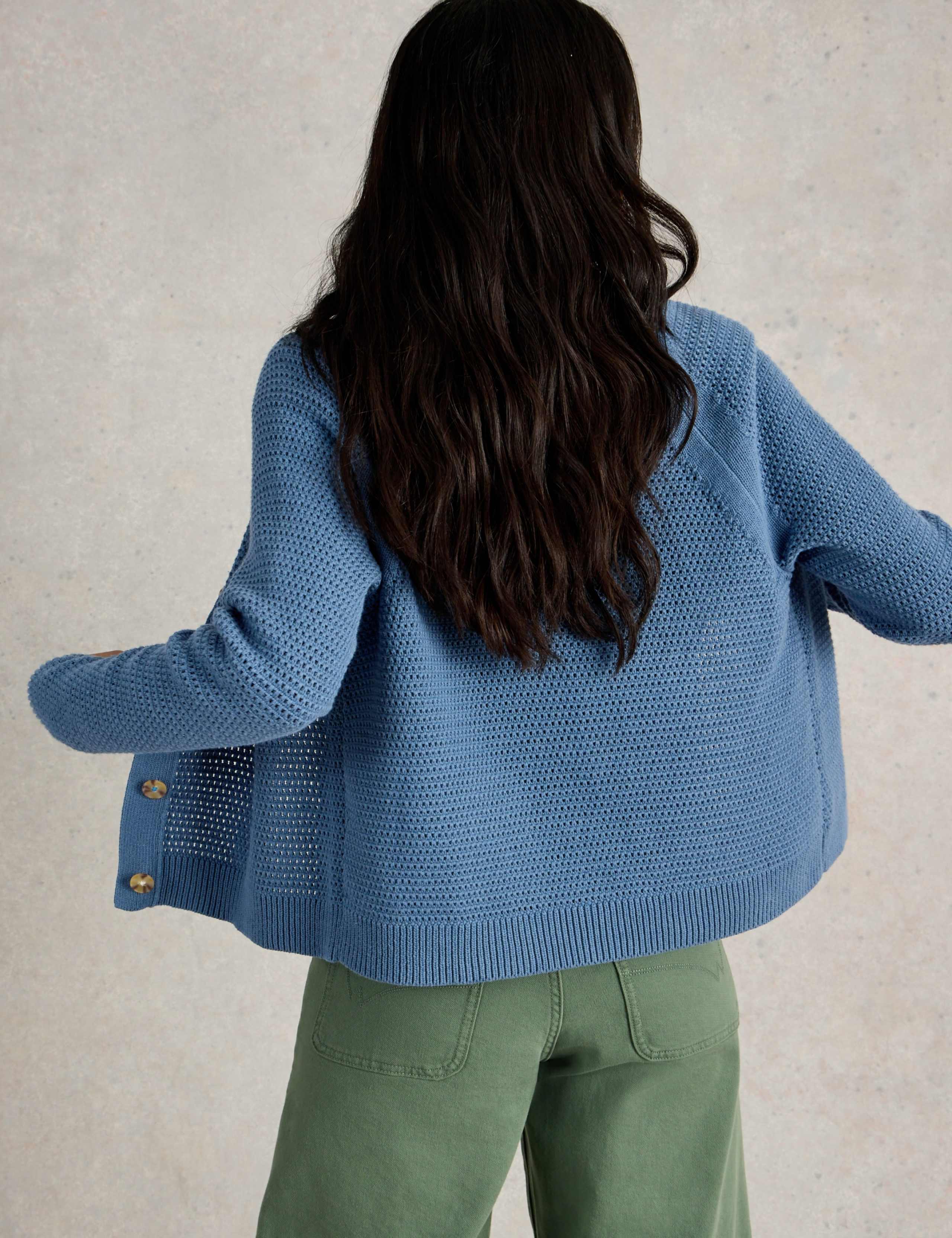 Pure Cotton Textured Collared Cardigan 5 of 7