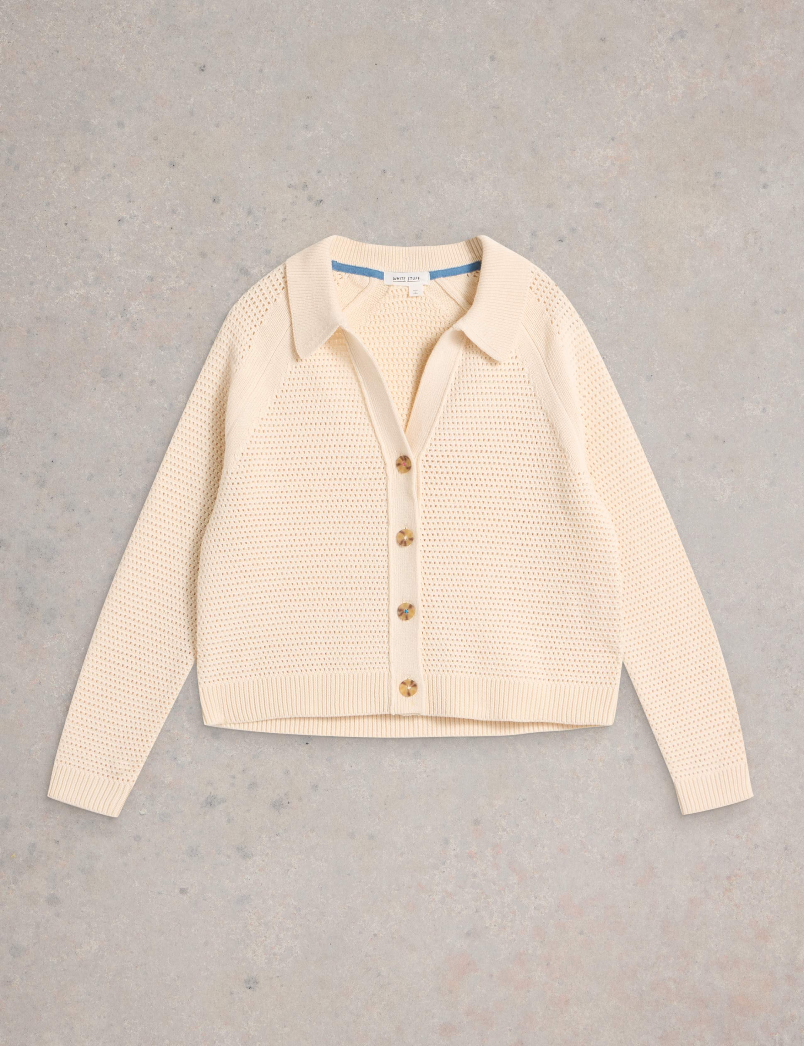 Pure Cotton Collared Button Front Cardigan 2 of 6