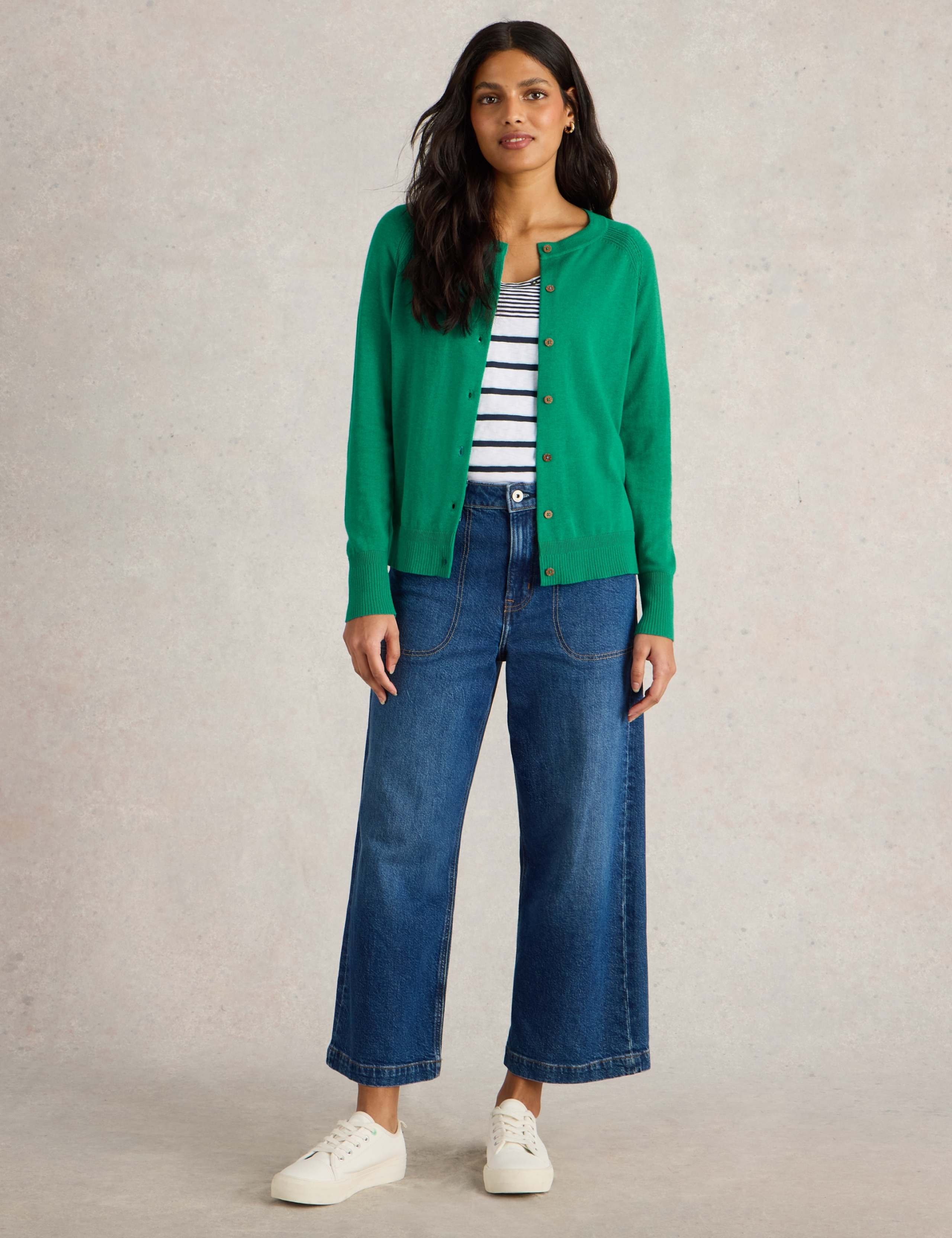 Pure Cotton Crew Neck Cardigan 4 of 7