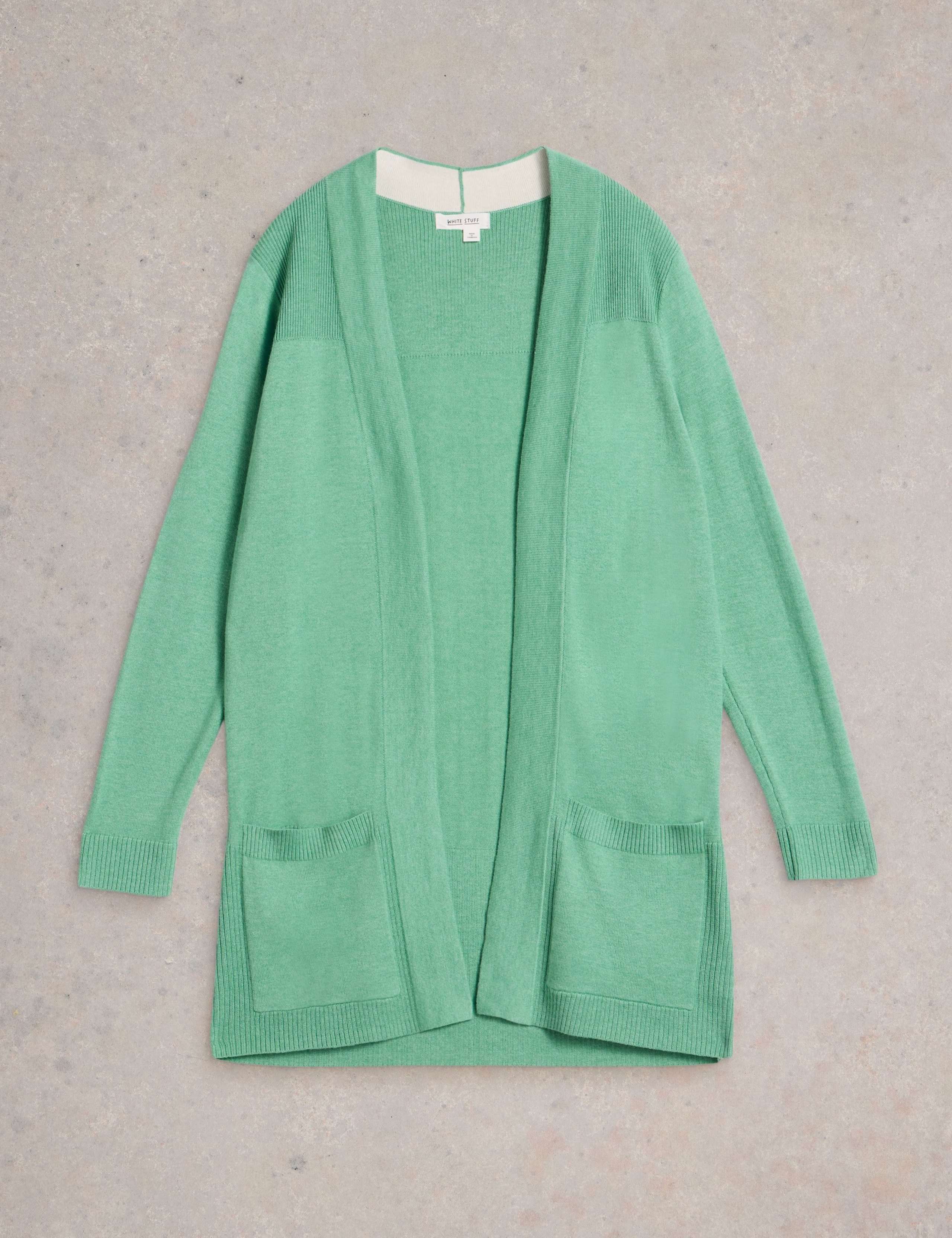 Cotton Blend Edge to Edge Cardigan 2 of 6