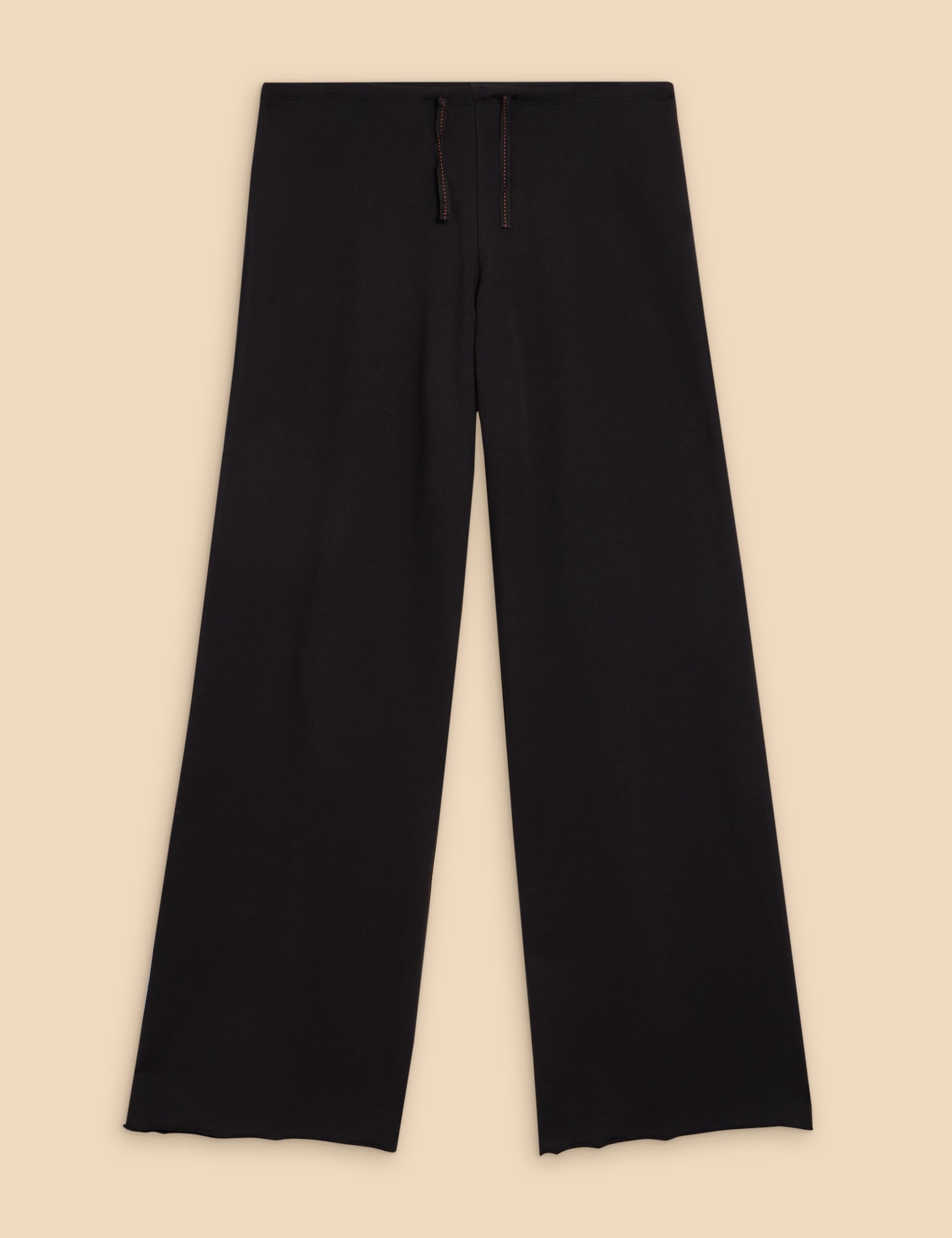 Cotton Rich Drawstring Wide Leg Trousers 2 of 6