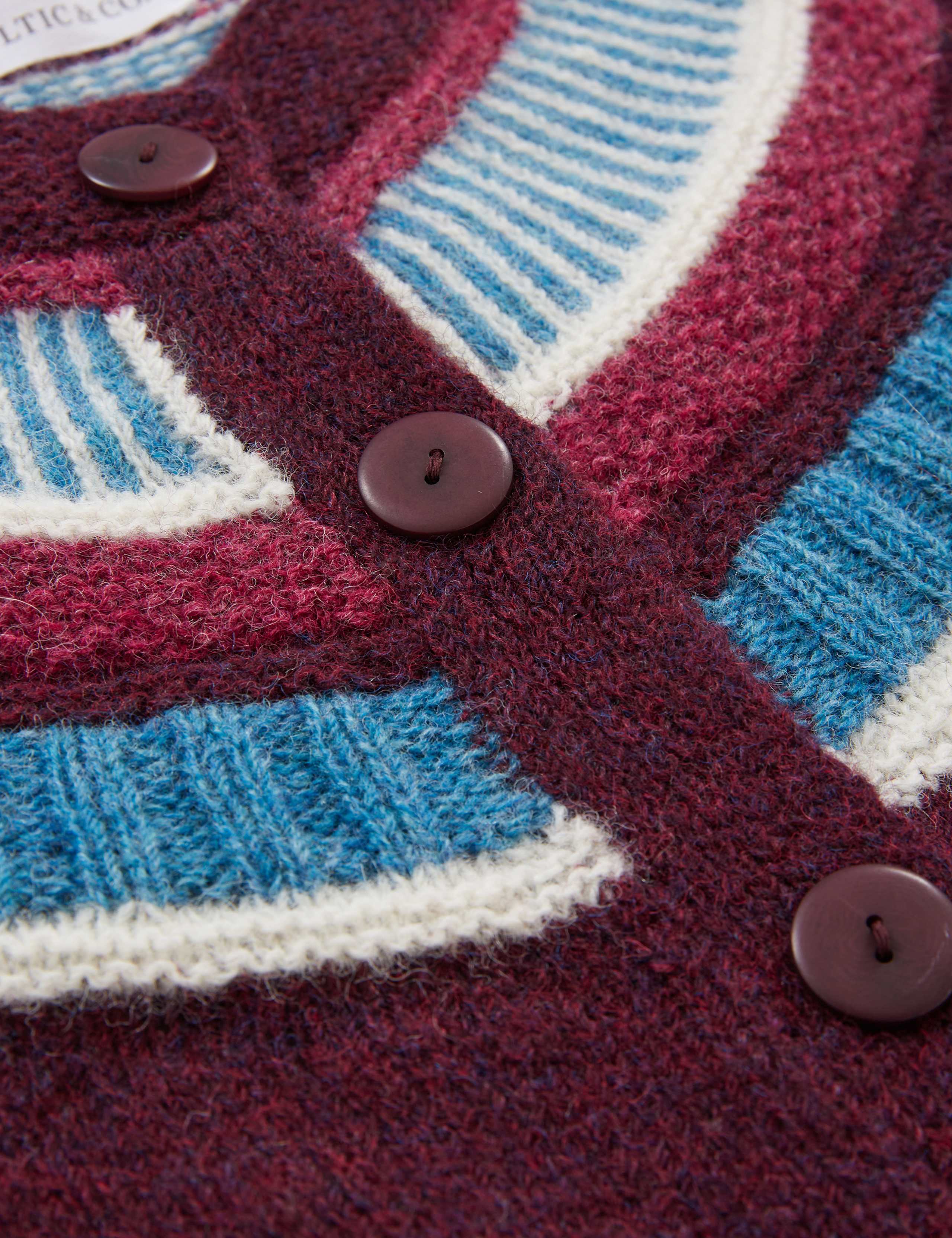 Pure Wool Colour Block Cardigan 5 of 6