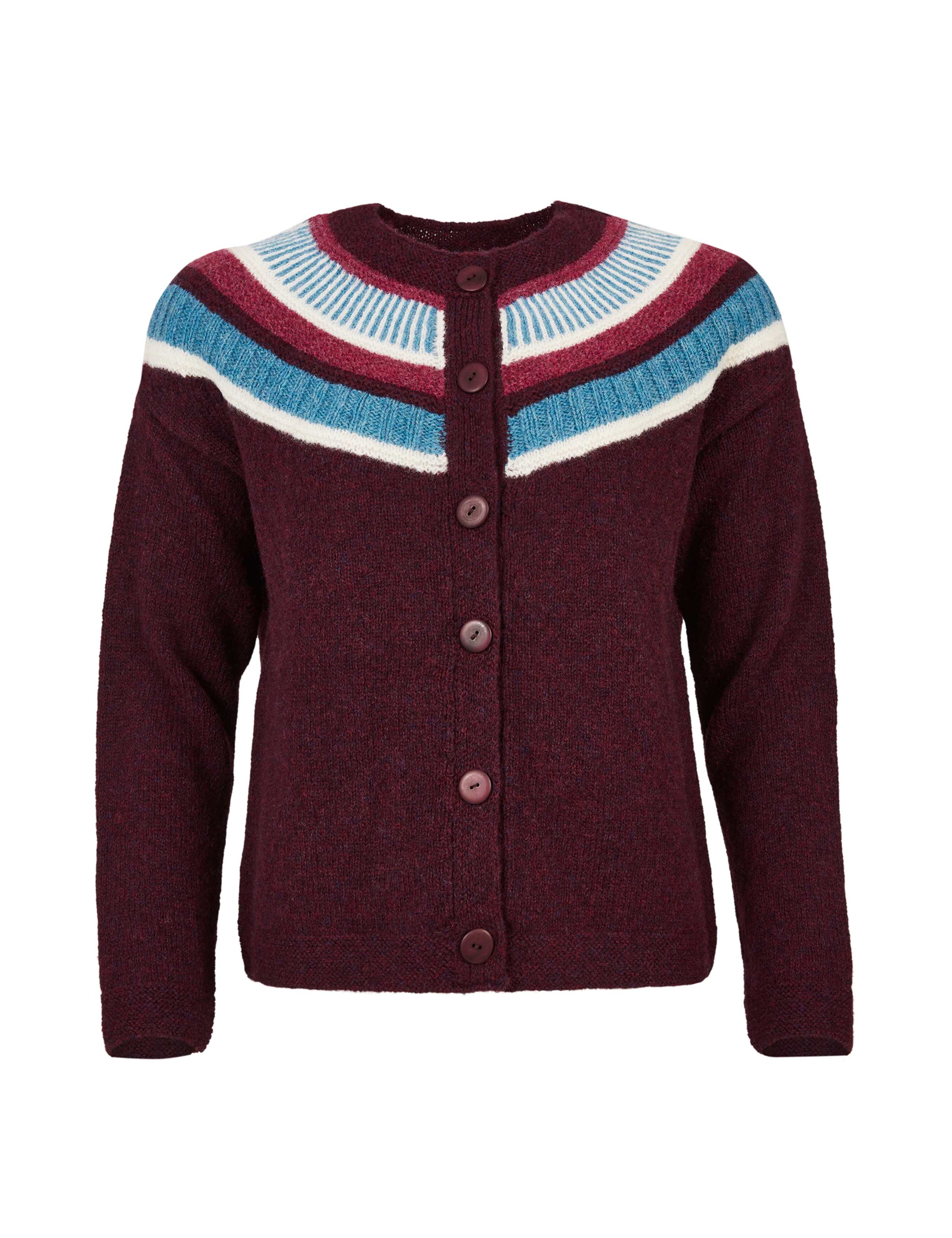 Pure Wool Colour Block Cardigan 2 of 6