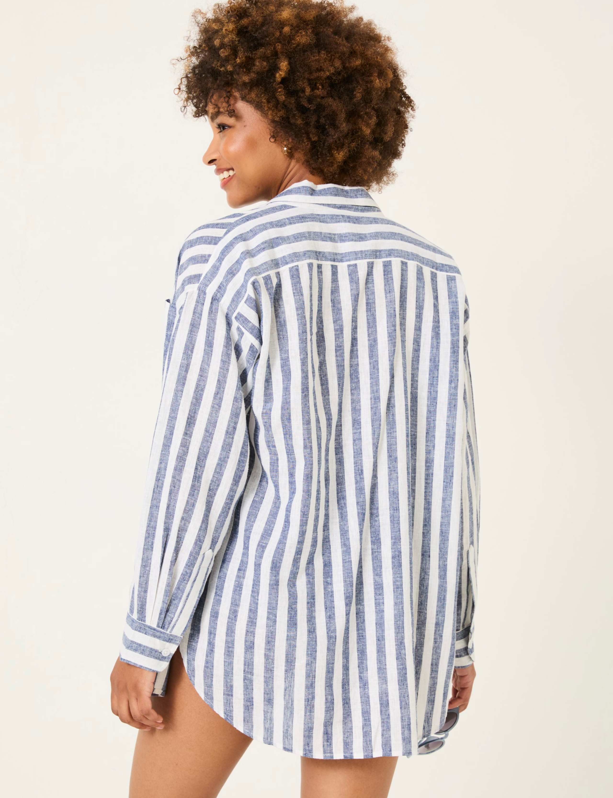 Cotton Rich Striped Beach Shirt 6 of 6