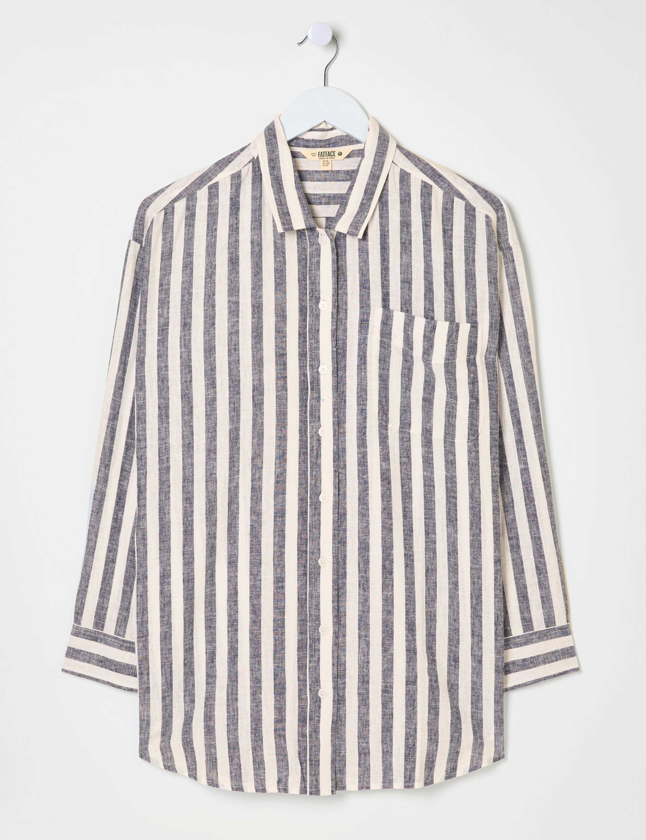Cotton Rich Striped Beach Shirt 2 of 6