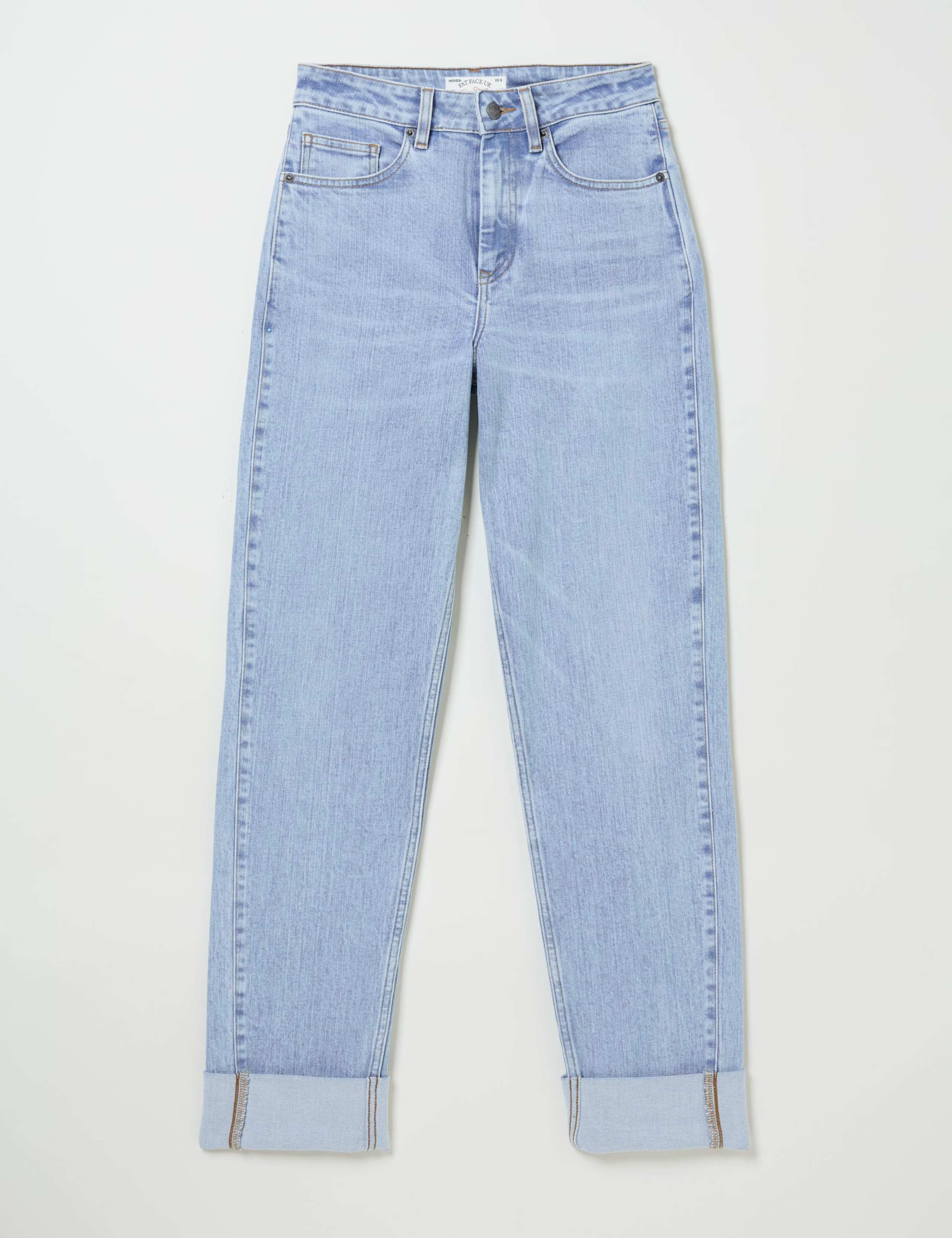 Mid Rise Wide Leg Turn Up Jeans 2 of 4
