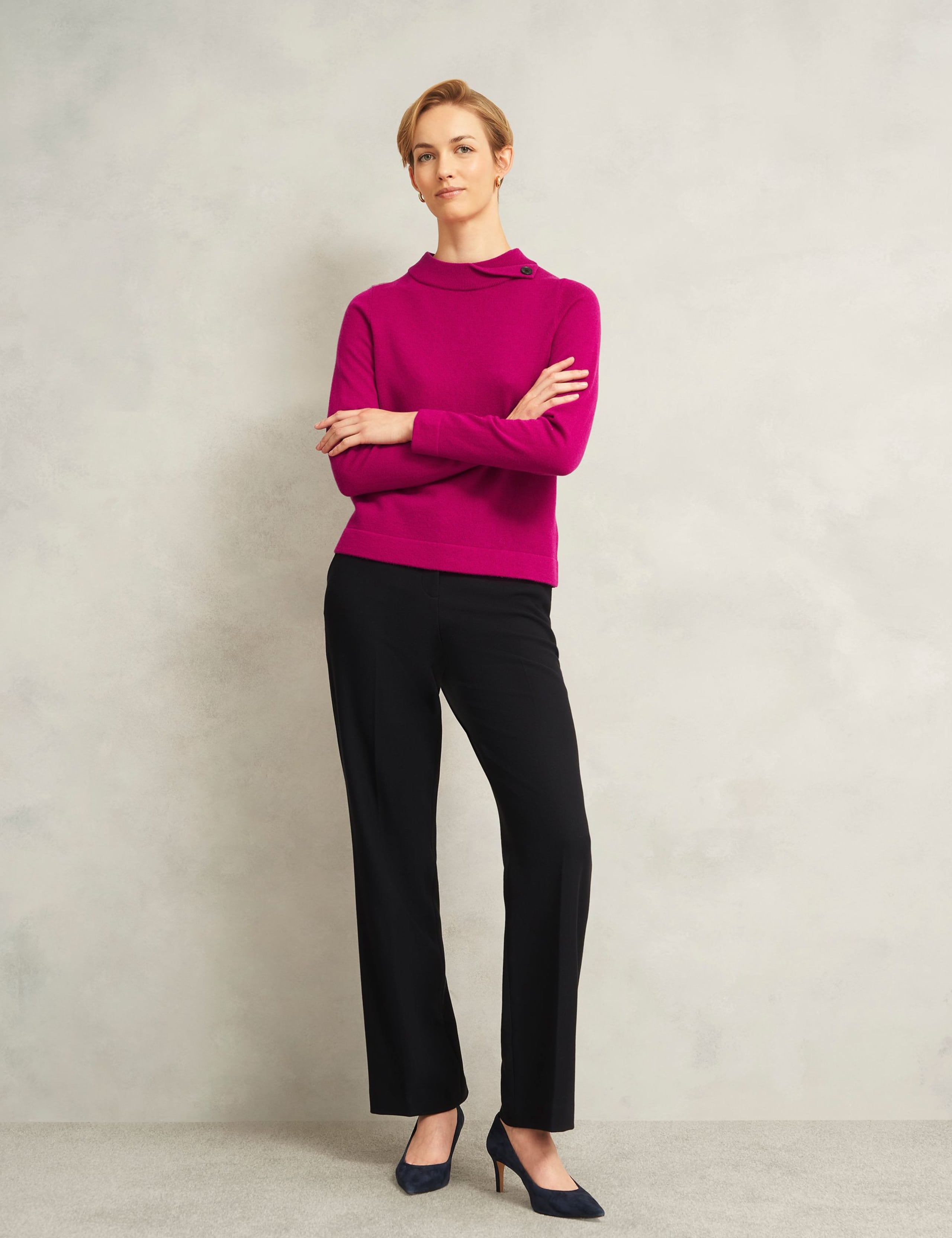 Merino Rich Roll Neck Button Detail Jumper 4 of 5
