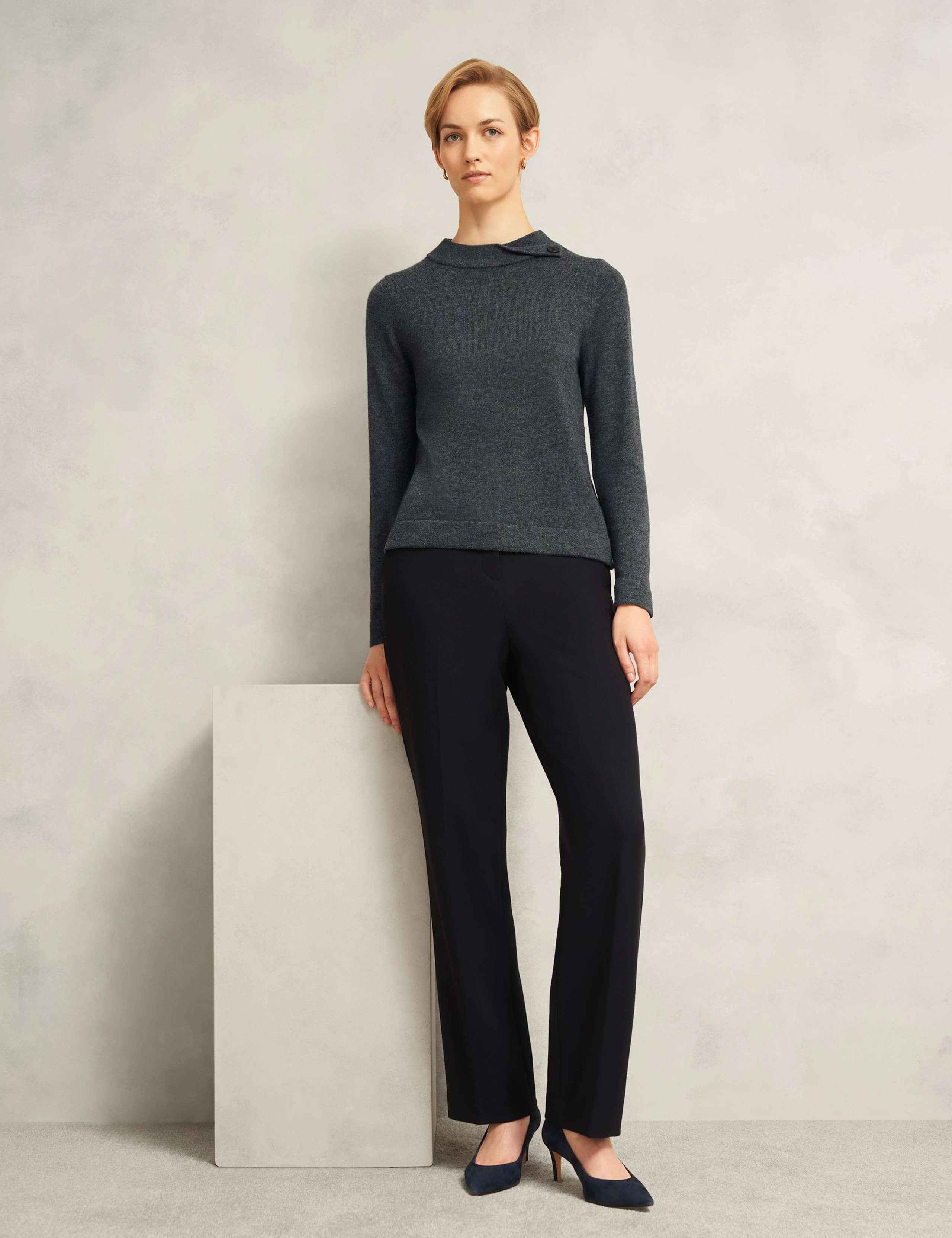 Merino Rich Roll Neck Button Detail Jumper 4 of 5