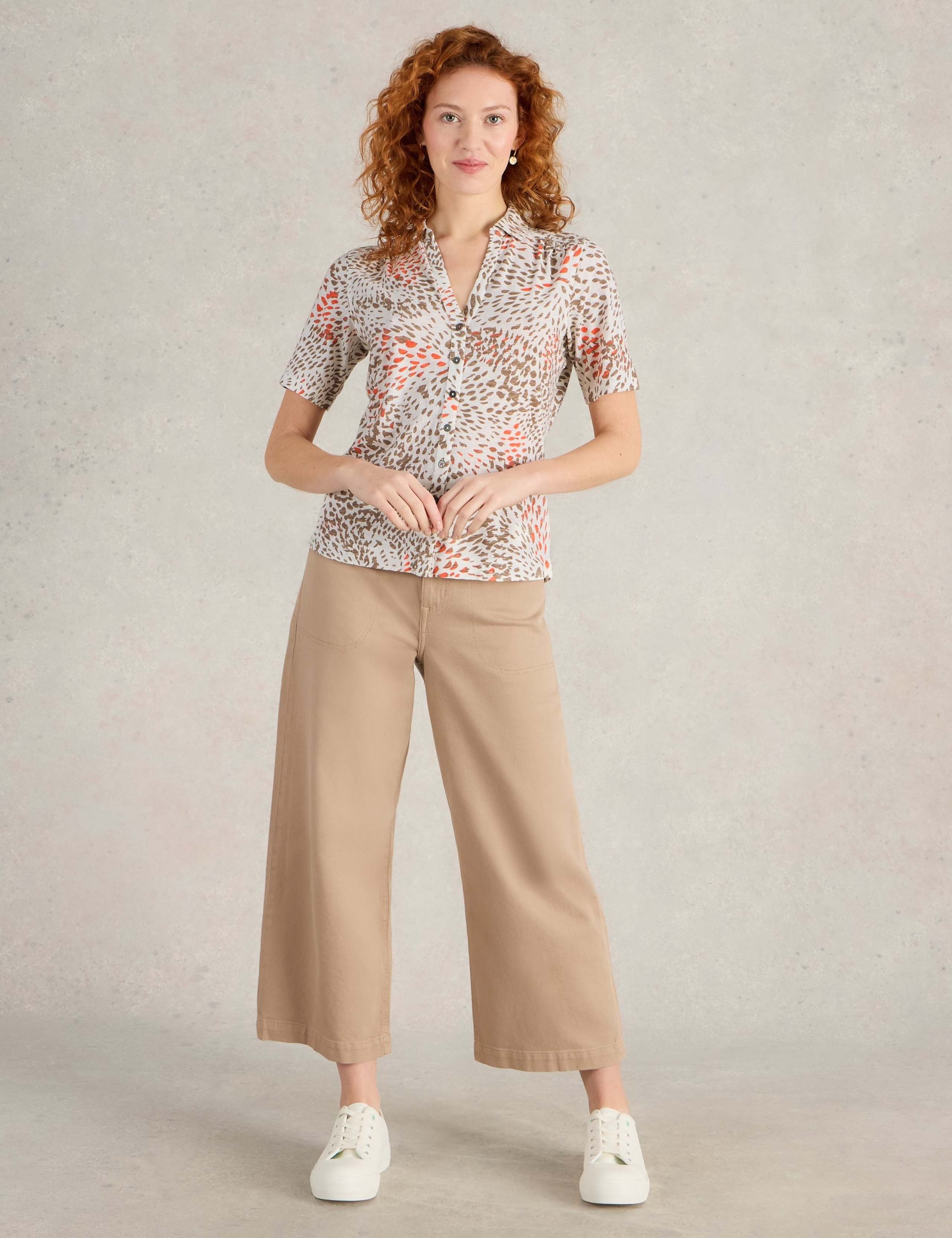 Pure Cotton Jersey Printed V-Neck Shirt 3 of 6