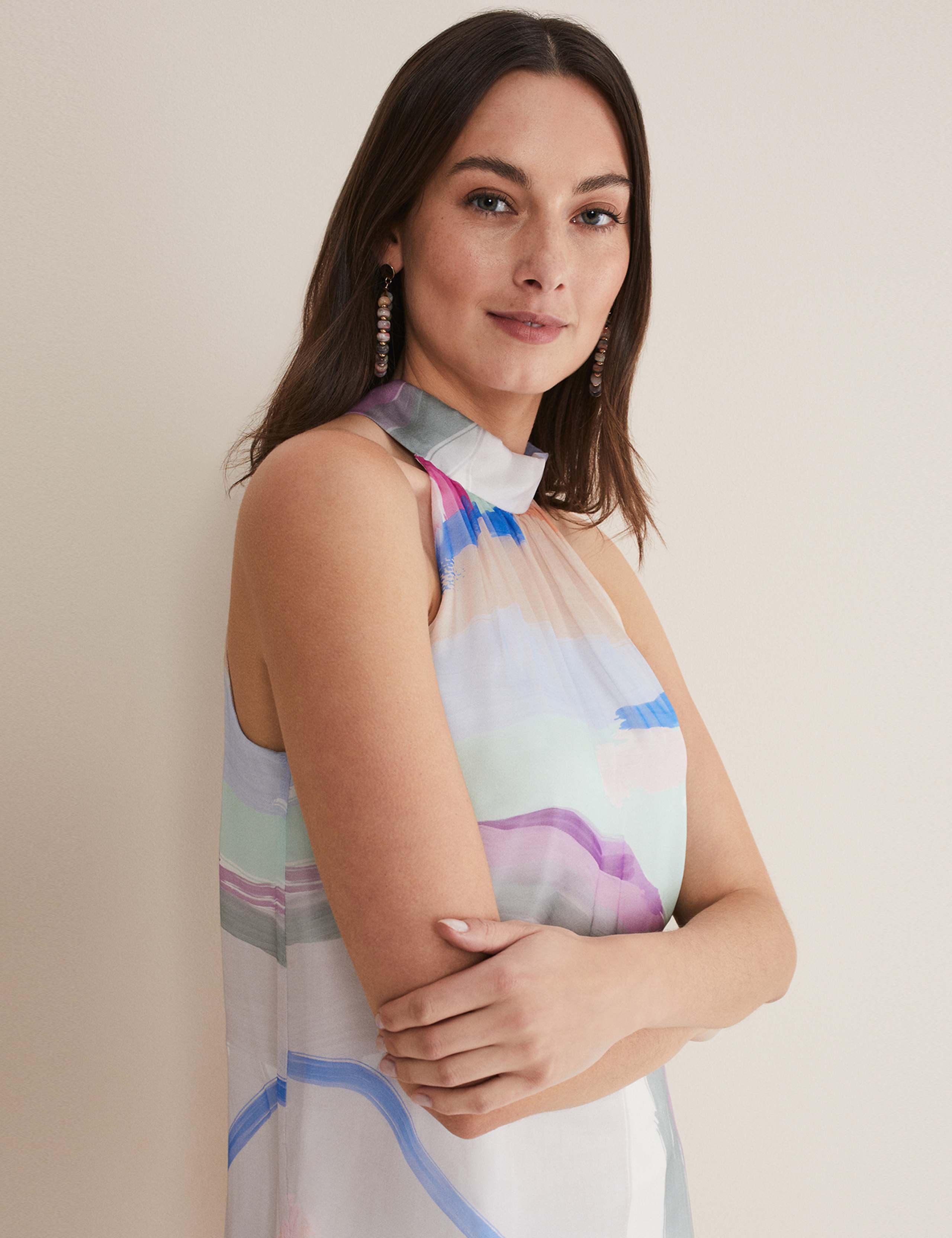 Pure Silk Printed Halter Neck Top 3 of 6