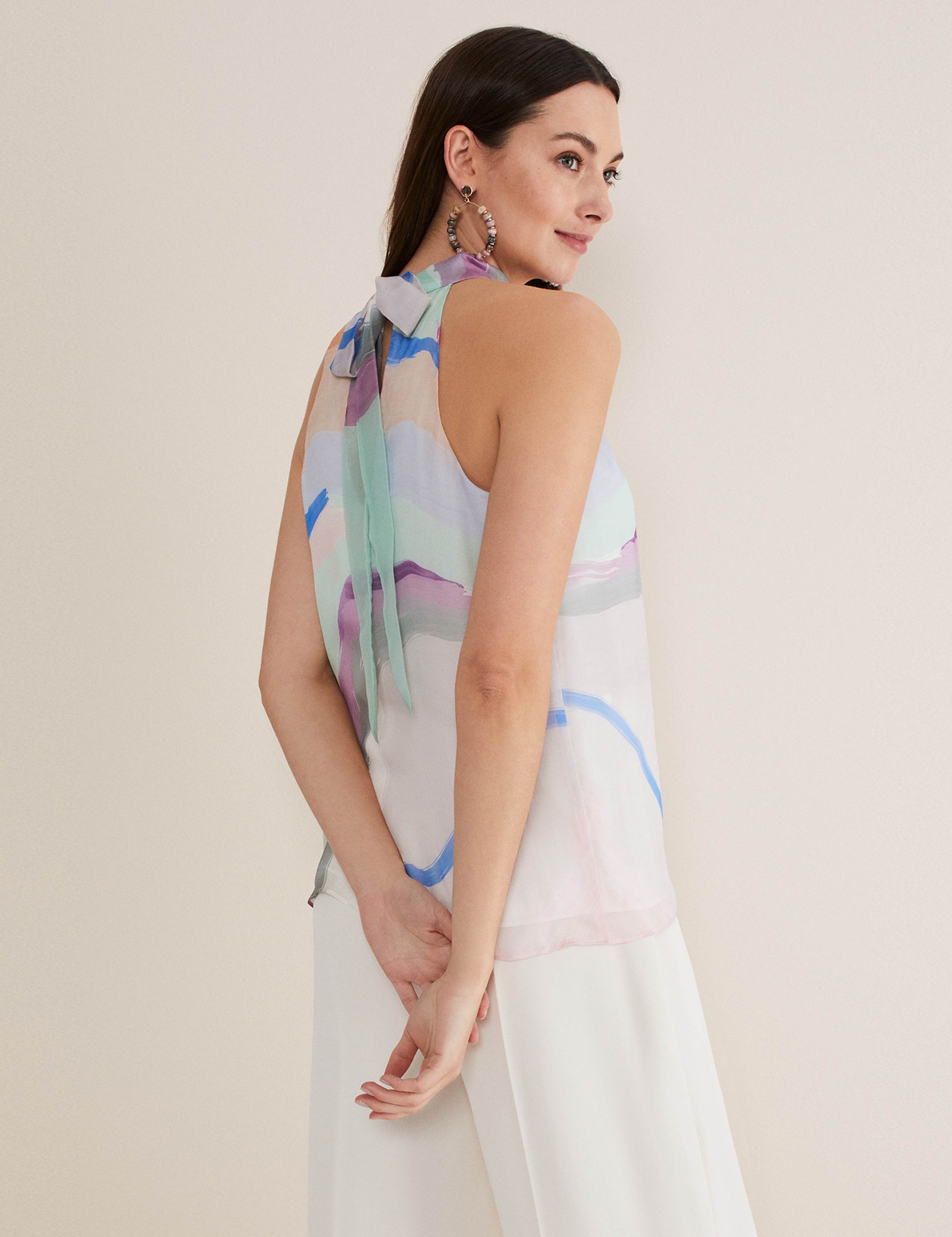 Pure Silk Printed Halter Neck Top 5 of 6